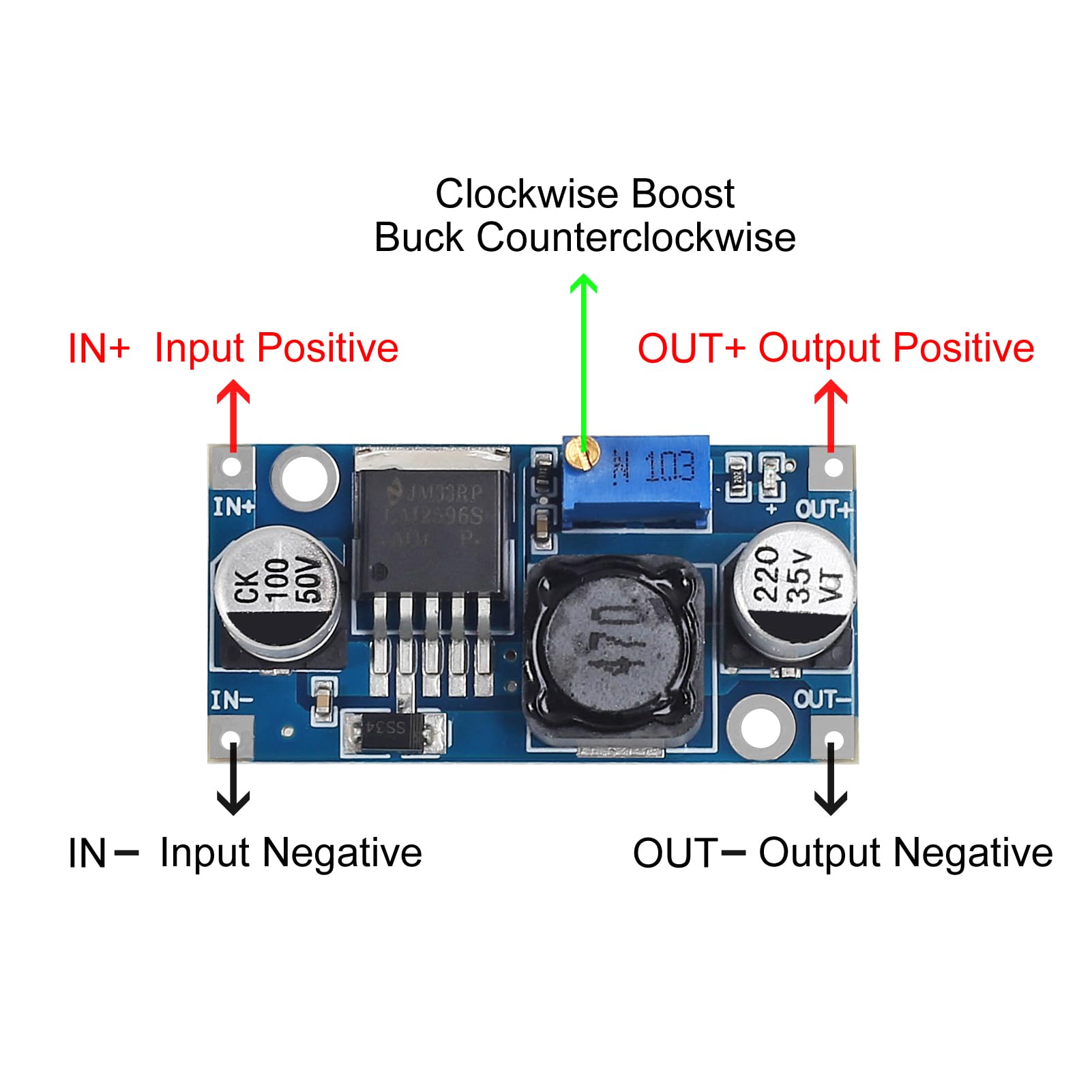 Aitrip 10 Pack Lm2596 Dc To Dc Buck Converter 3.0 40V To 1.5 35V Power Supply Step Down Module
