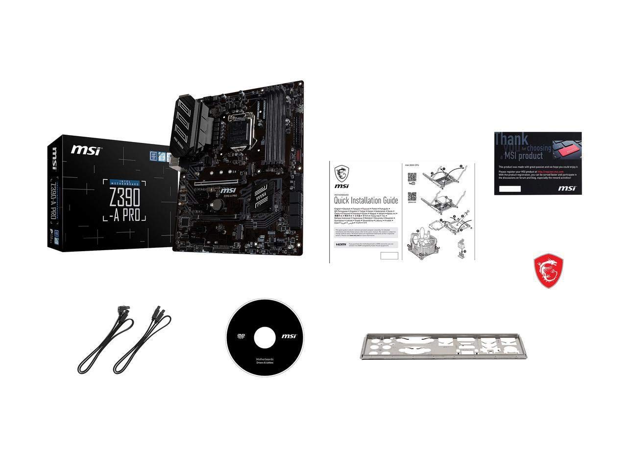 Msi Z390 A Pro Lga1151 (Intel 8Th And 9Th Gen) M.2 Usb 3.1 Gen 2 Ddr4 Hdmi Dp Cfx Dual Gigabit Lan Atx Z390 Gaming Motherboard