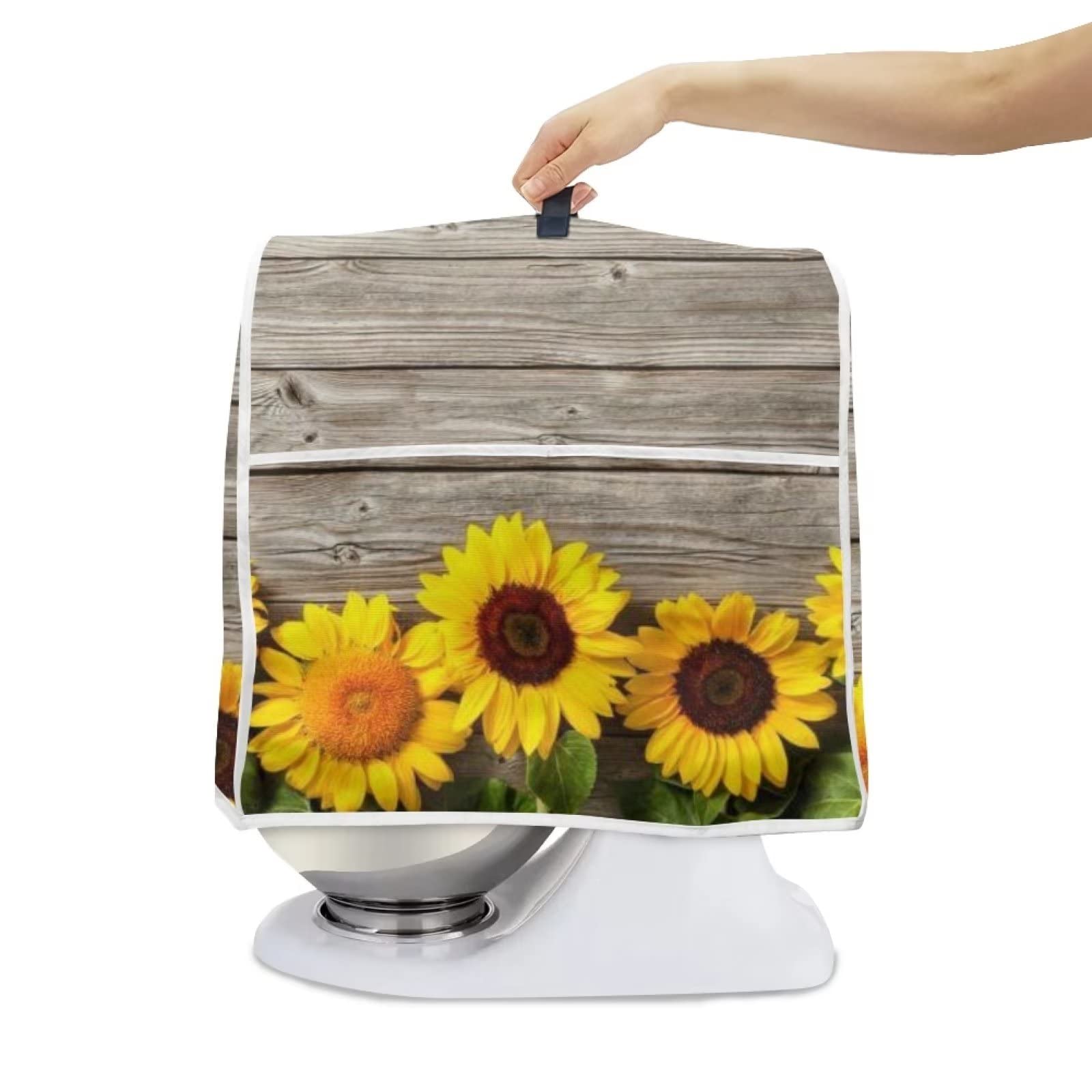 Huisefor Stand Mixer Cover Compatible With Kitchen Aid Mixer, Cute Sunflower Kitchen Appliance Dustproof Covers With Accessories