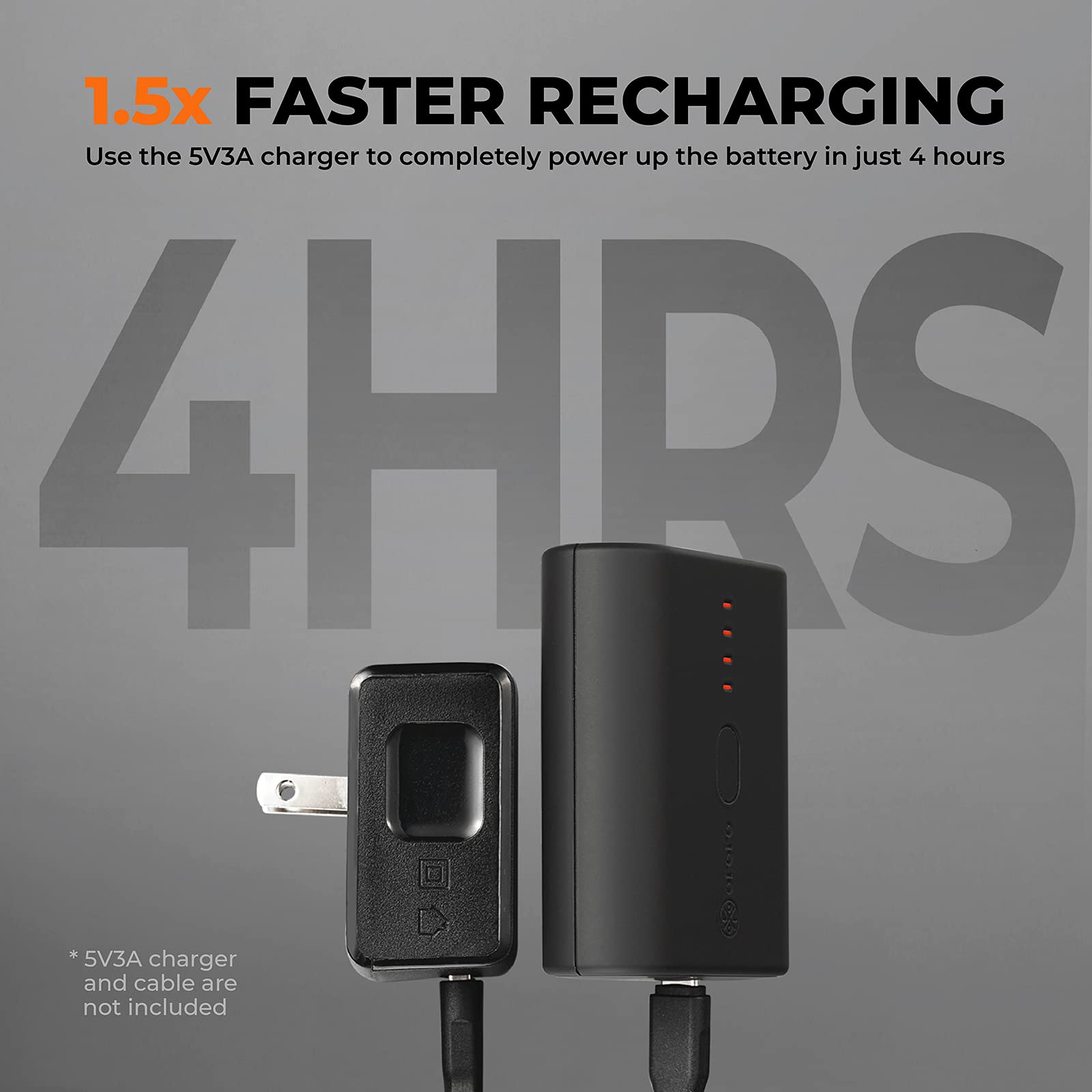 Ororo Ultra Compact Rechargeable Battery For Heated Vests, Heated Jackets, Heated Hoodies And Heated Cushion