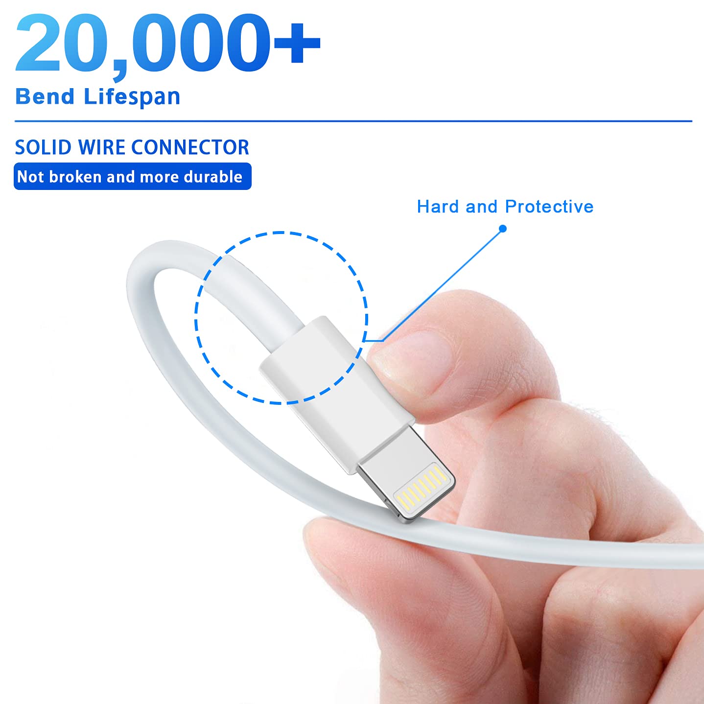 Iphone Charger Fast Charging [Apple Mfi Certified] 5Pack 6/6/6/10/10Ft Long Lightning Cable High Speed Data Sync Cord Compatible With 14/13/12/11 Pro Max/Xs Max/Xr/Xs/X/8/7/Plus/6S/6/Se/5S&More