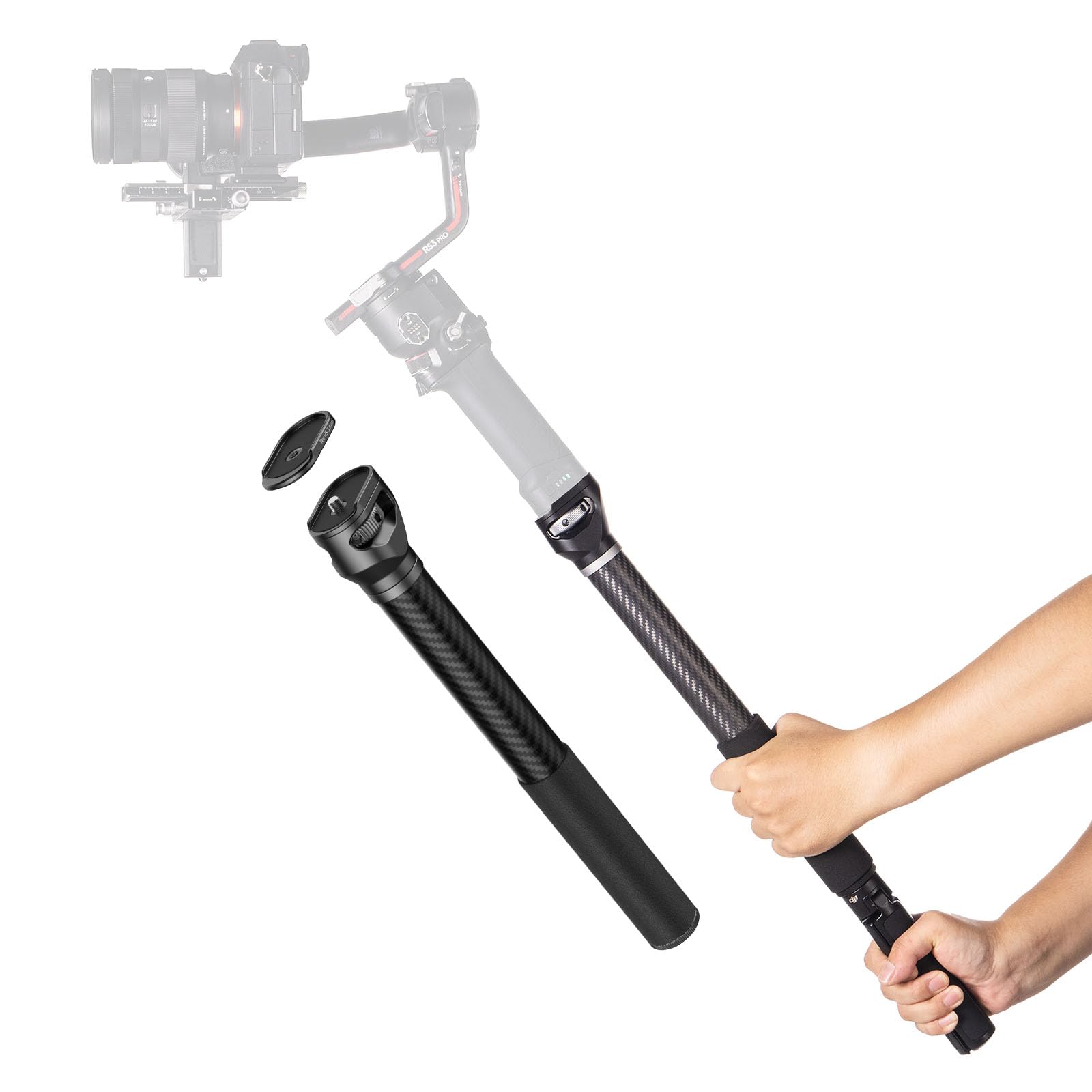 SmallRig Gimbal Extension Pole, 15 / 37cm Carbon Fiber Stabilizer Extension Arm with Anti-Deflection Baffle and 1/4-20 Screw for