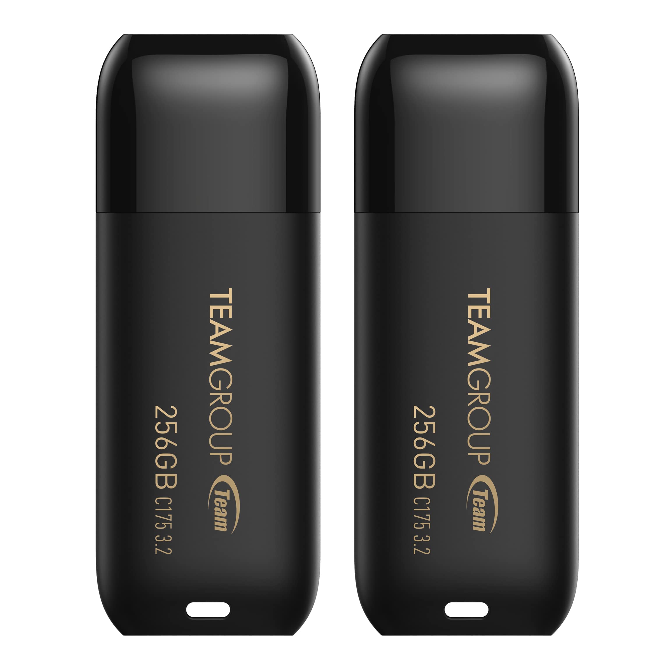 Teamgroup C175 256Gb 2 Pack Usb 3.2 Gen 1 (Usb 3.1/3.0) Read 100Mb/S Flash Thumb Drive, External Data Storage Memory Stick Compatible With Computer/Laptop Matte Black Tc1753256Gb22