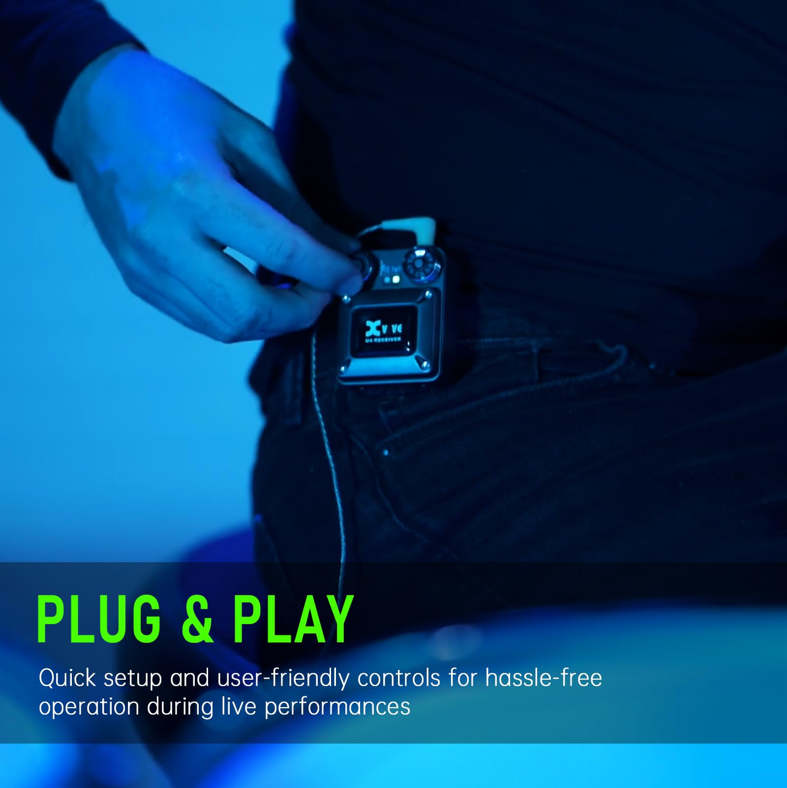 Xvive U4 Wireless In Ear Monitor System Professional Iem System Transmitter And Beltpack Receiver For Studio, Band Rehearsal,Liv