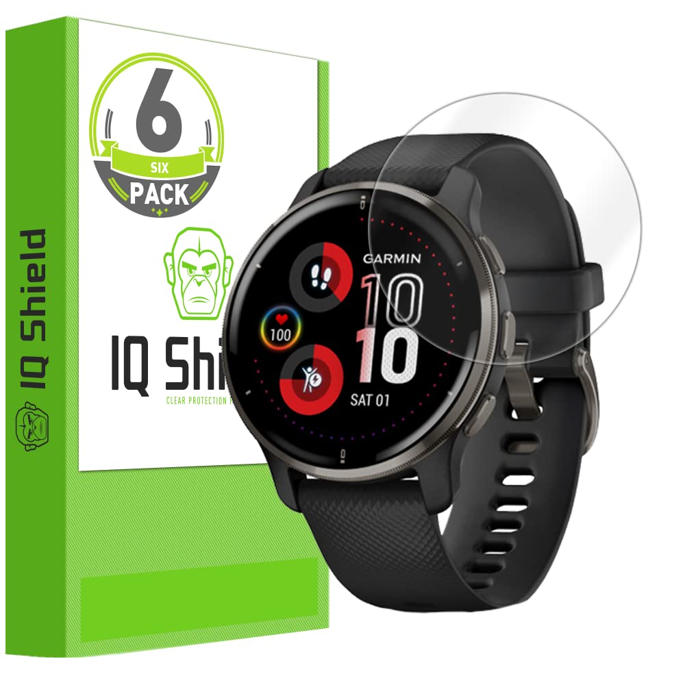 Iq Shield Screen Protector Compatible With Garmin Venu 2 Plus (6 Pack) Anti Bubble Clear Film