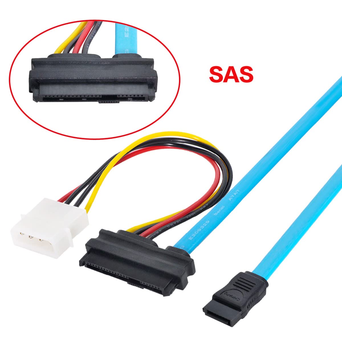Cy Sas Cable Sff 8482 Sas 29 Pin To Sata 22Pin Hard Disk Drive Raid Extension Cable With Ide 4Pin Power Port