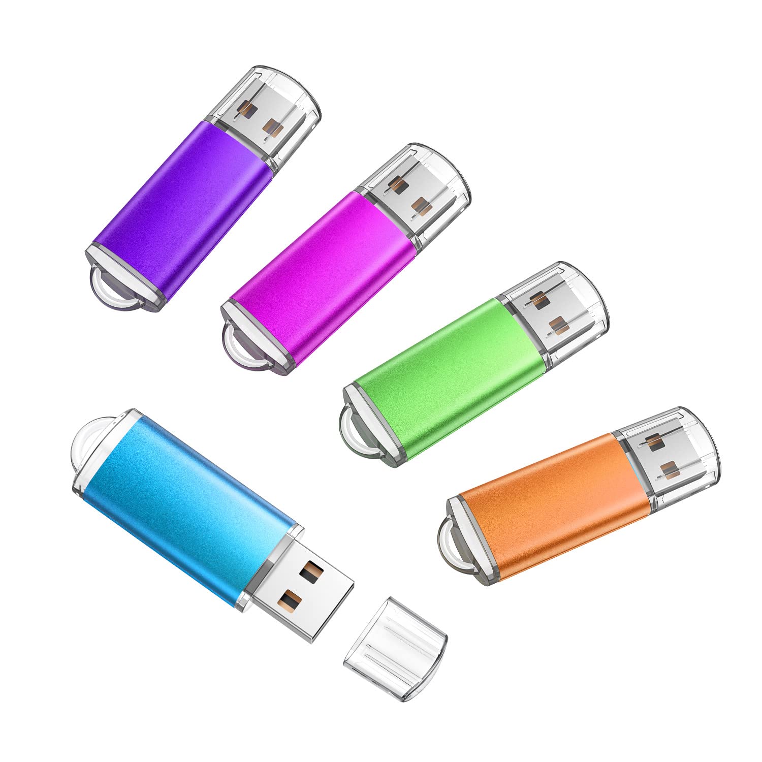 K&Zz 5 Pack 128Gb Flash Drive Usb 2.0 Memory Stick Thumb Drive 128 Gb Usb Flash Drives Jump Drive Bulk Usb Drive, Multicolored