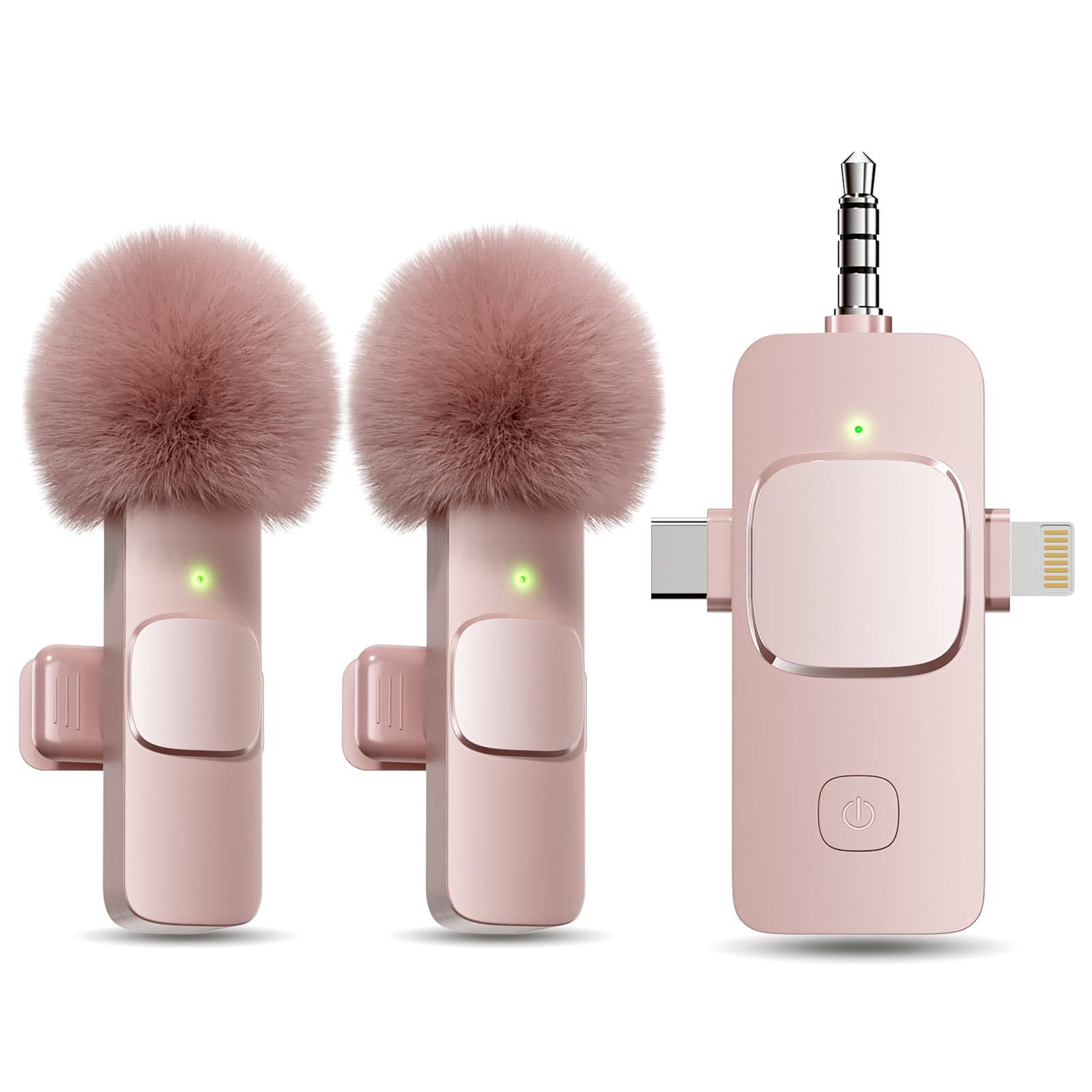 PQRQP 3 in 1 Wireless Lavalier Microphone for iPhone, iPad, Android, Camera, Mini Microphone, 7-Hour Battery, High Definition So