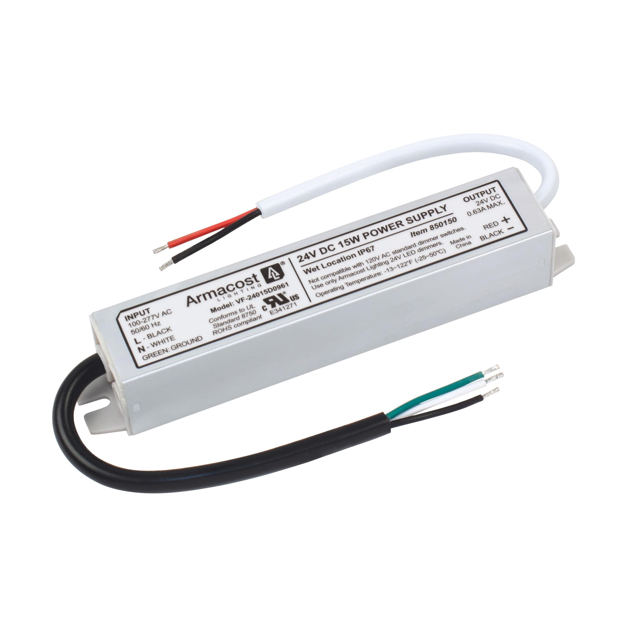 Armacost Lighting 15 Watt Standard Wet Location LED Driver 24V DC 850150