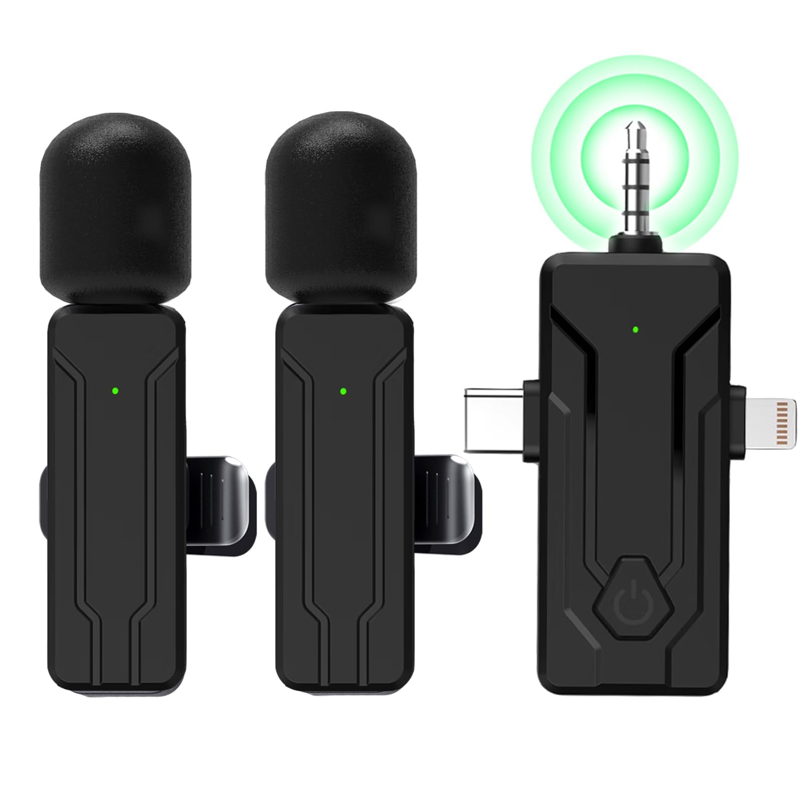 Cyhtshfz Mini Microphone For Iphone, Android, Camera, Ipad, Pc, 3 In 1 Professional Wireless Lavalier Microphone With Intelligen