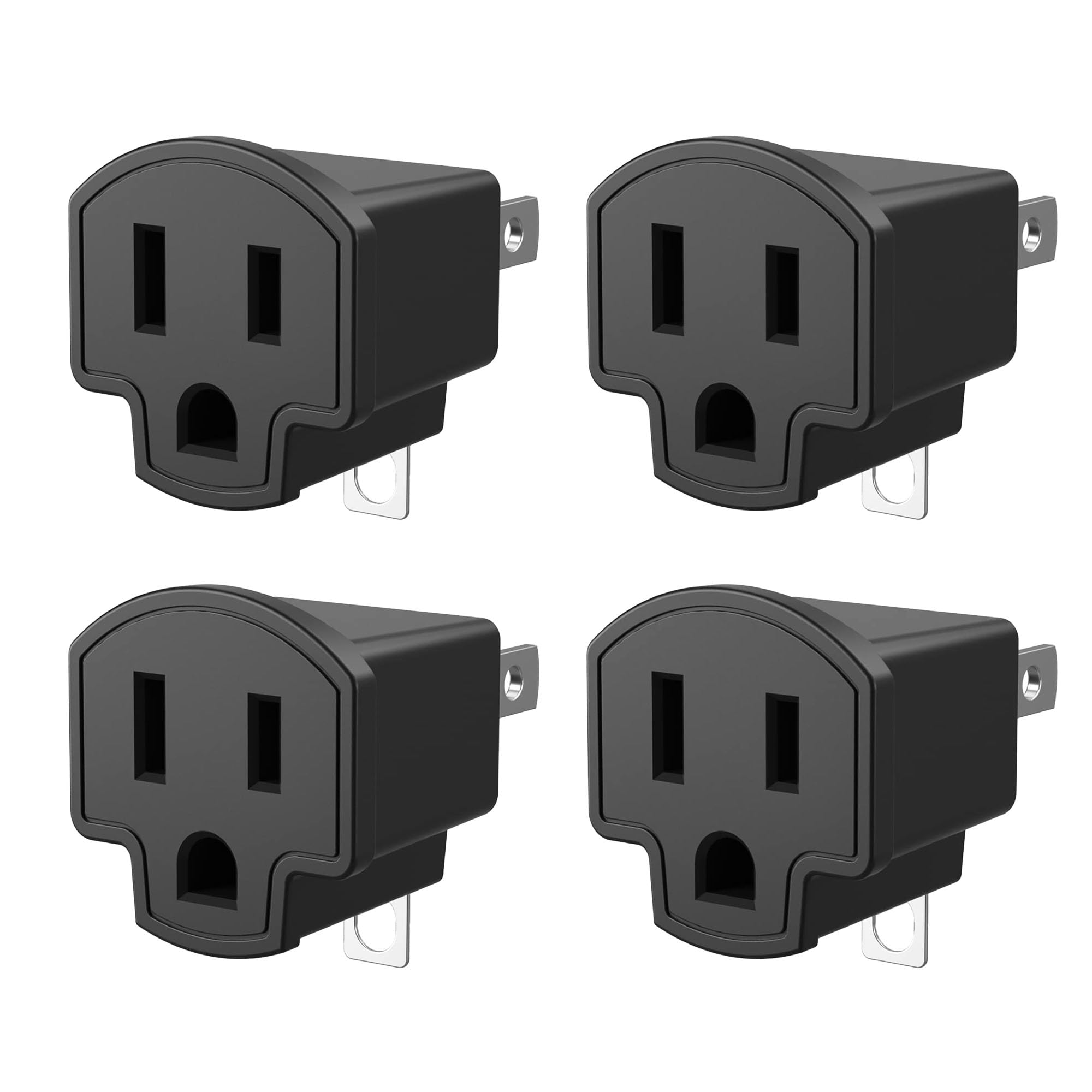 Hozzx 3 Prong To 2 Prong Adapter, 4 Pack Etl Listed Polarized Grounding Converter, Fireproof Material Wall Outlet Converter, Por