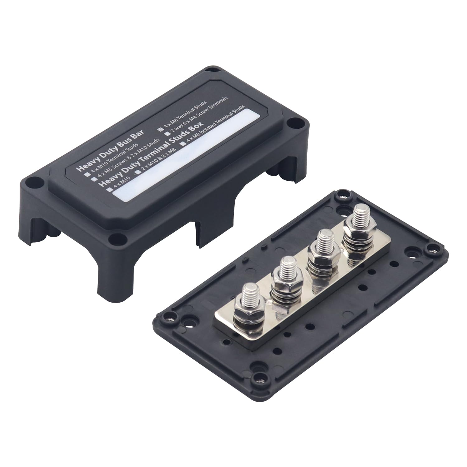 T Tocas 300A Heavy Duty Bus Bar Module Design Power Distribution Block Battery Junction Block With 4X M8 (5/16'') Terminal Studs