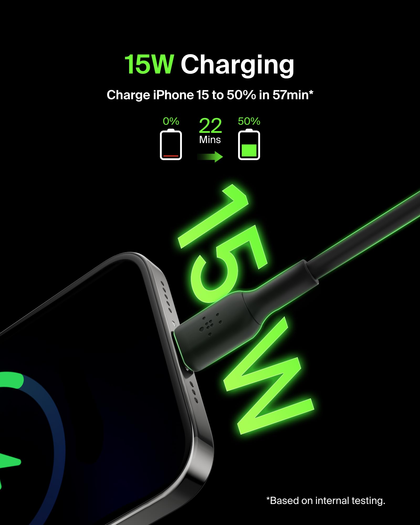Belkin BoostCharge USB C Cable (6.6ft/2M), USB C to USB A Cable, USB Type C Cable for iPhone 16 Series, Samsung Galaxy S25, S24, Pixel 9, iPad Pro, Nintendo Switch, Carplay, & More   Black (2 Pack)