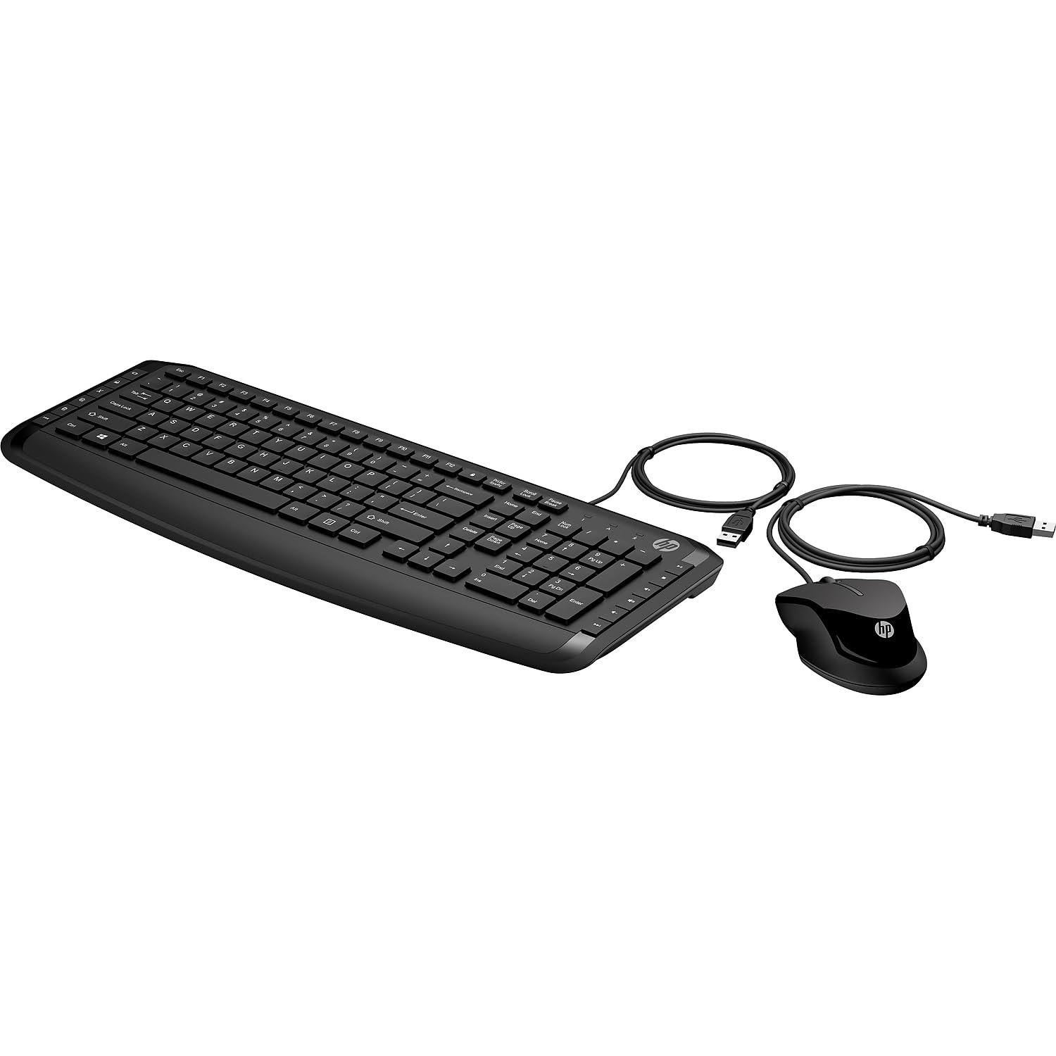 Hp Pavilion Wired Keyboard And Mouse 200 Black   Usb A, Full Size, 12 Enhanced F Keys, 3 Leds For Cap Locknum Lockscroll Lock, U