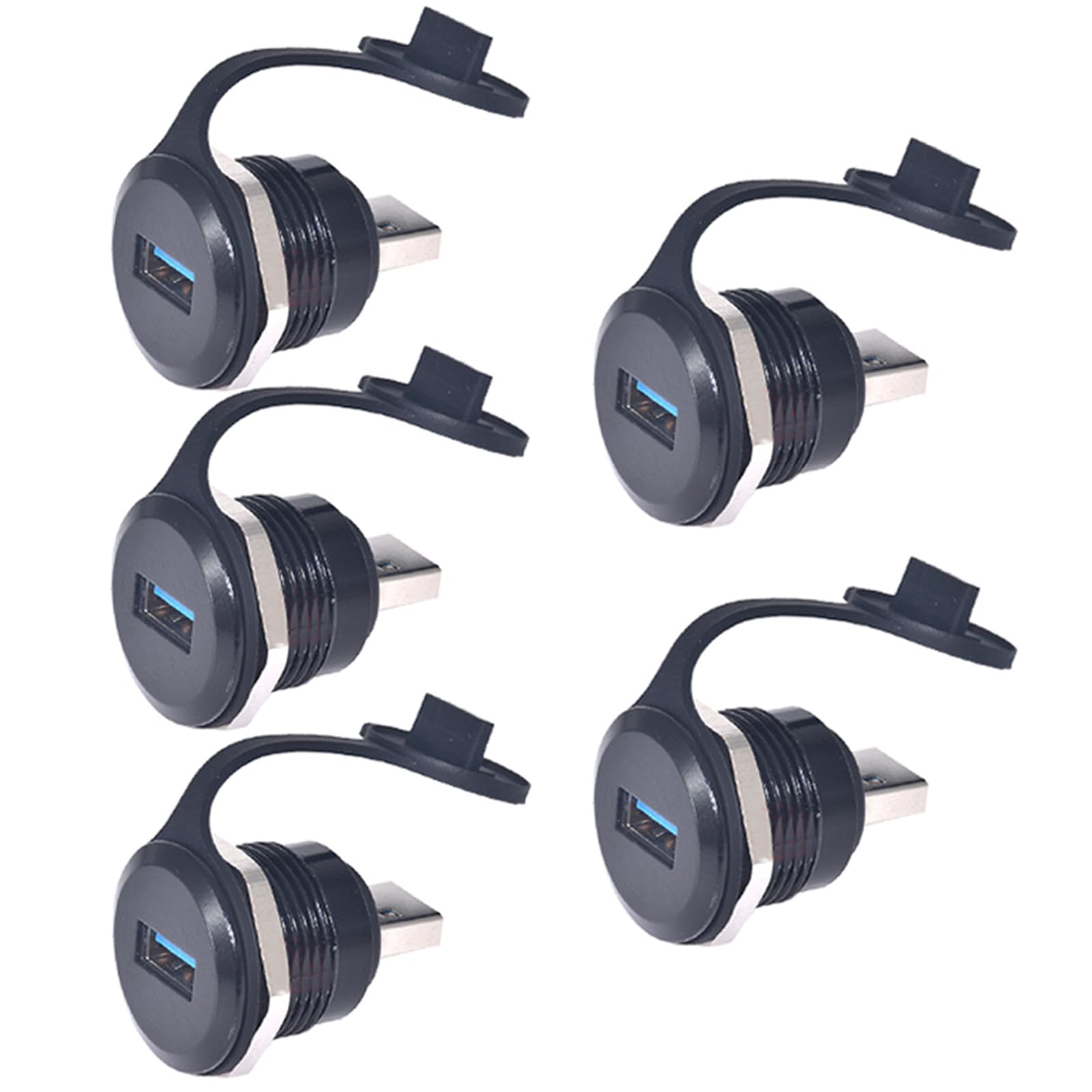 Penglin 5Pcs Usb3.0 Adapter, Usb A Male To Female Converter Extender Connector, Usb Panel Mount Connector Compatible With Laptop