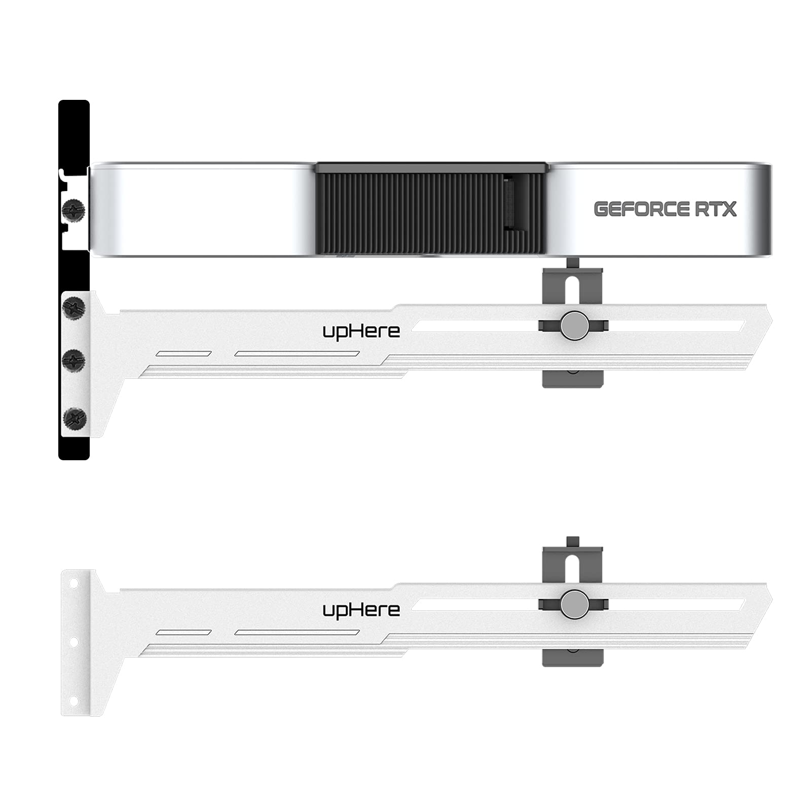 Uphere G276Wt White Graphics Card Gpu Brace Support Video Card Sag Holder/Holster Bracket,Adjustable Length And Height Support,G