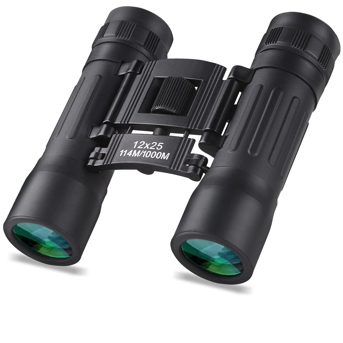 Anourney 12X25 Compact Binoculars, High Powered Easy Focus Binoculars, Portable Large Eyepiece Binocular For Adults Kids Bird Wa