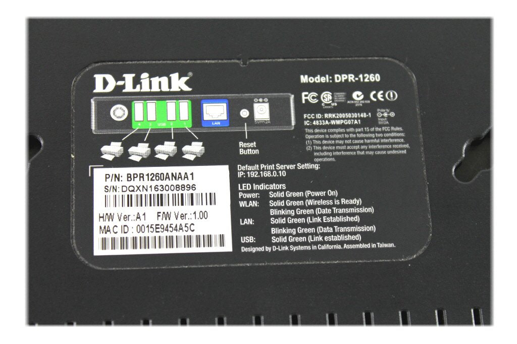 D-Link Dpr-1260 Rangebooster G Multifunction Print Server