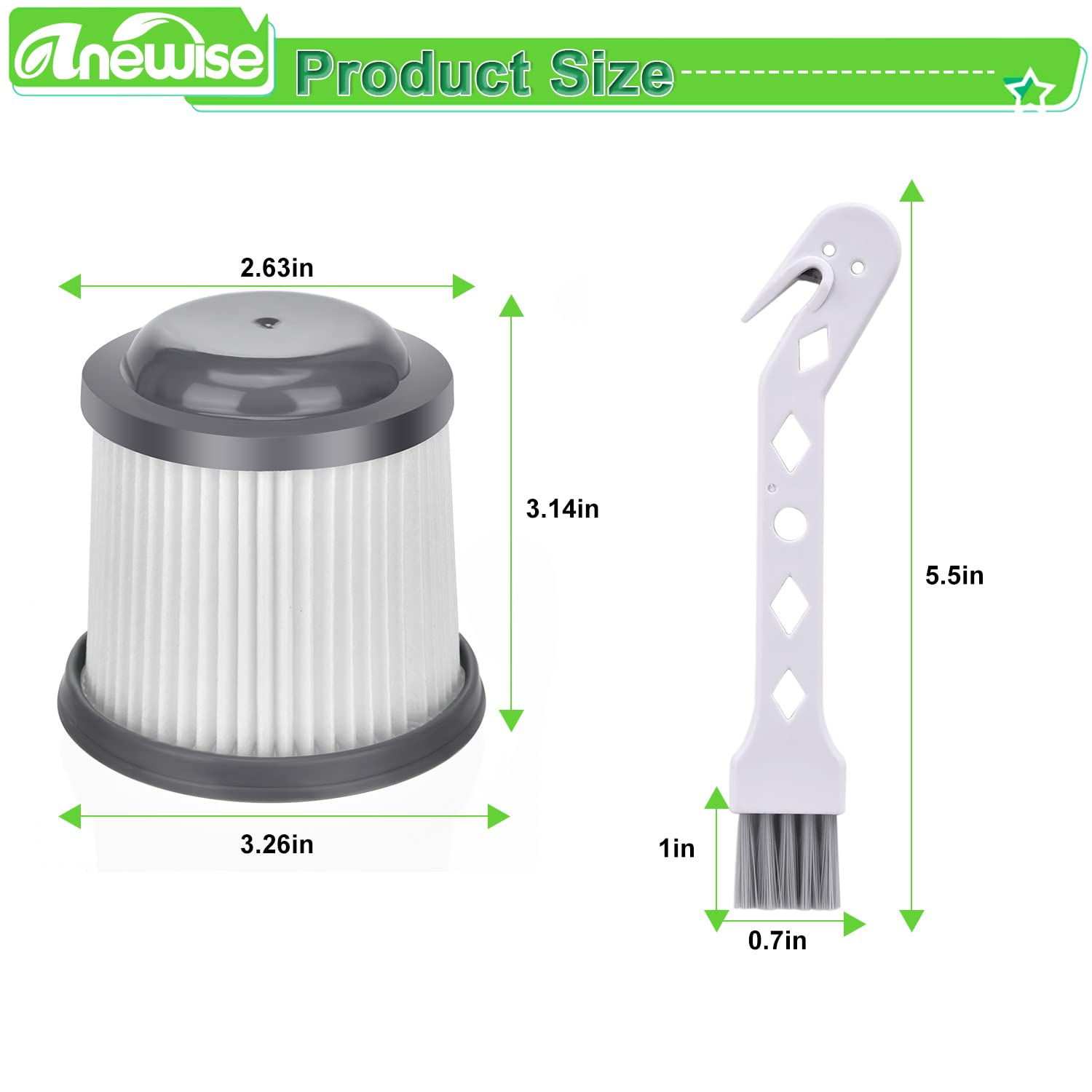 Anewise Pvf110 Filter Replacement For Black And Decker Pivot Bdh2000Pl Bdh2020Flfh Phv1810 Phv1210 Phv1410 Bdh1620Flfh Hand Vacu