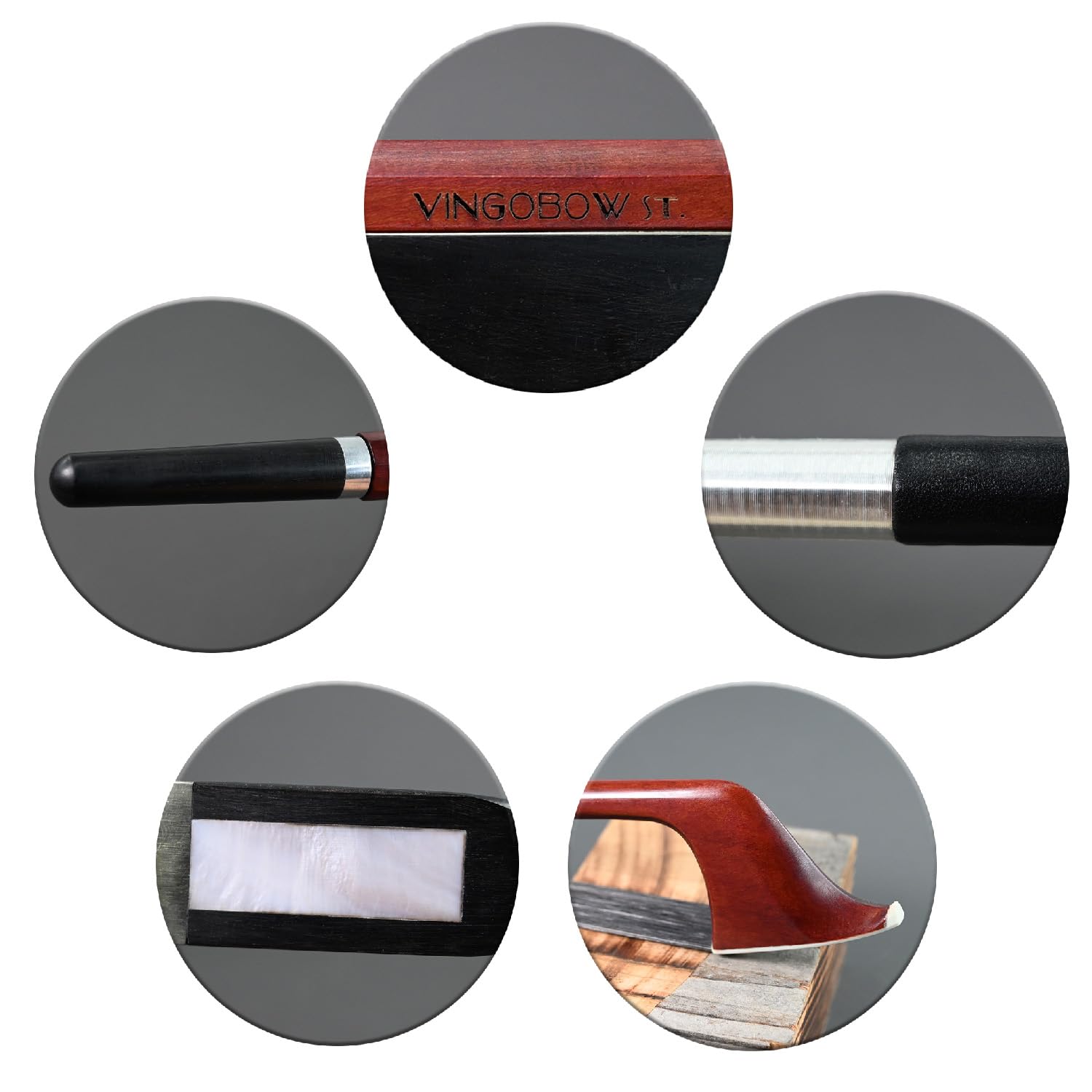 Upright Double Bass Bow Half 1/2 Size German Model Brazilwood Stick 300Bgb 72Cm Straight Smooth Tuner Ebony Frog Natural Black H