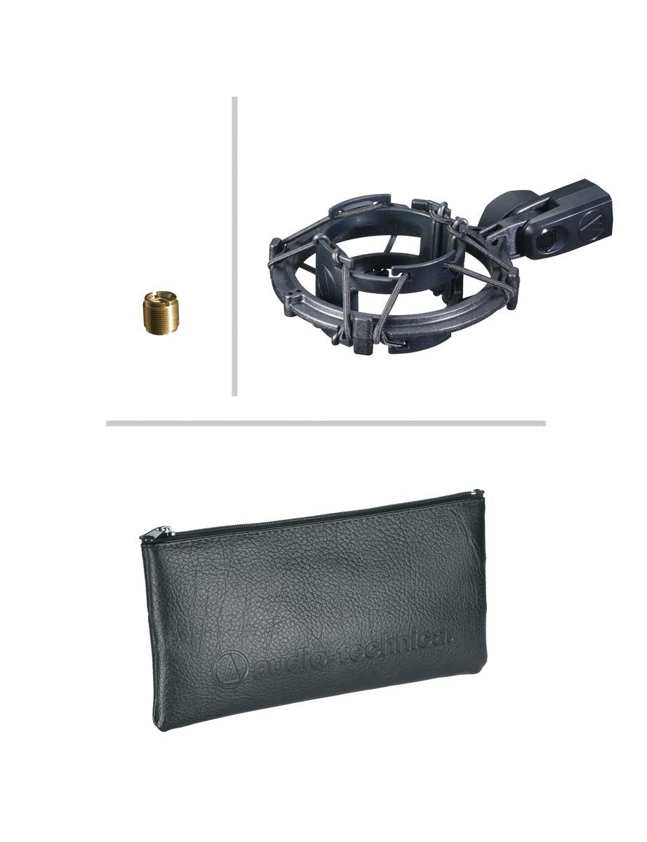 Audio-Technica At2035 Cardioid Condenser Microphone Bundle With Pop Filter, Xlr Cable, And Austin Bazaar Polishing Cloth