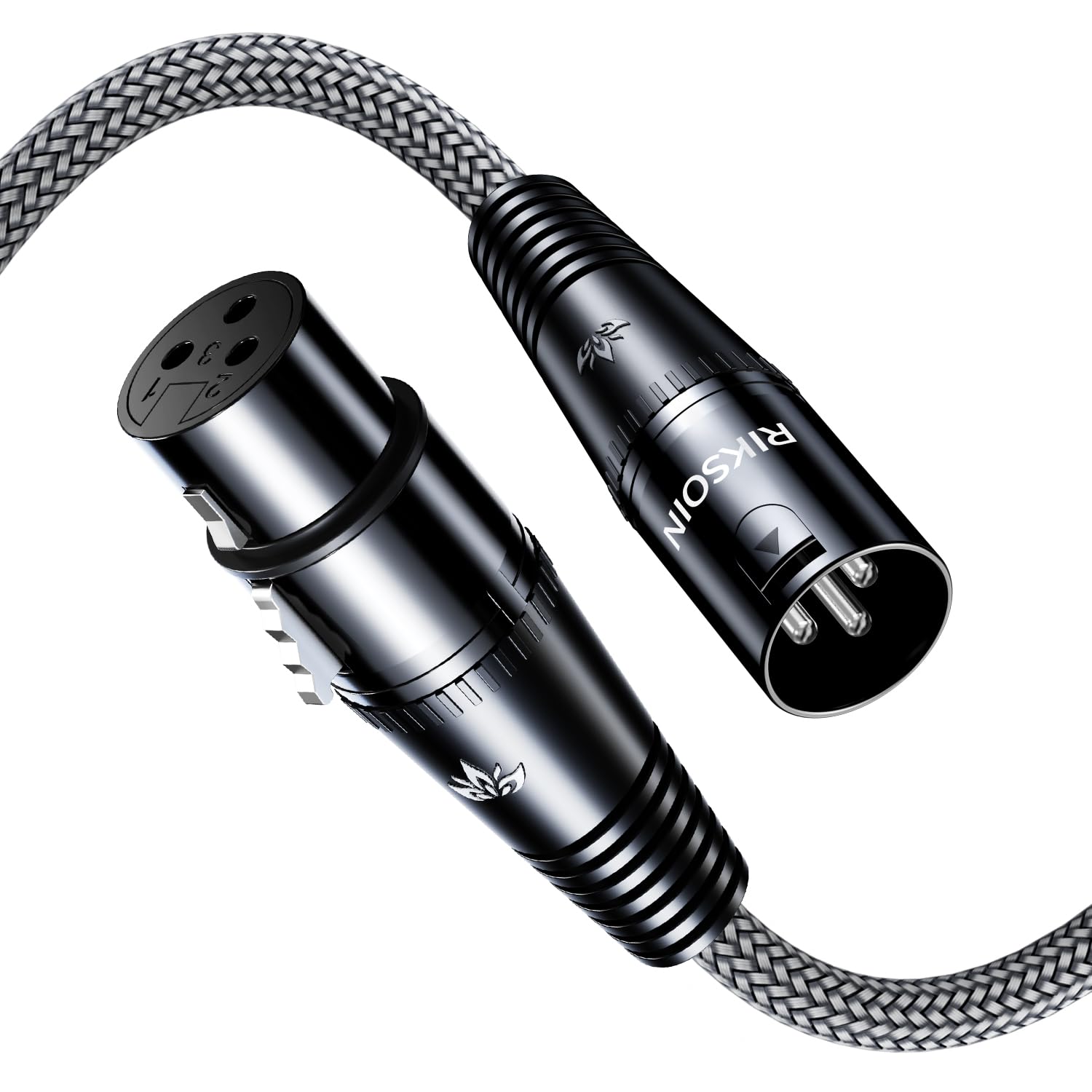 RIKSOIN XLR Cables 6.6ft/2m, Premium Microphone Cable,XLR Male to Female Balanced Microphone Cord 3 pin,Oxygen-Free Copper (OFC)