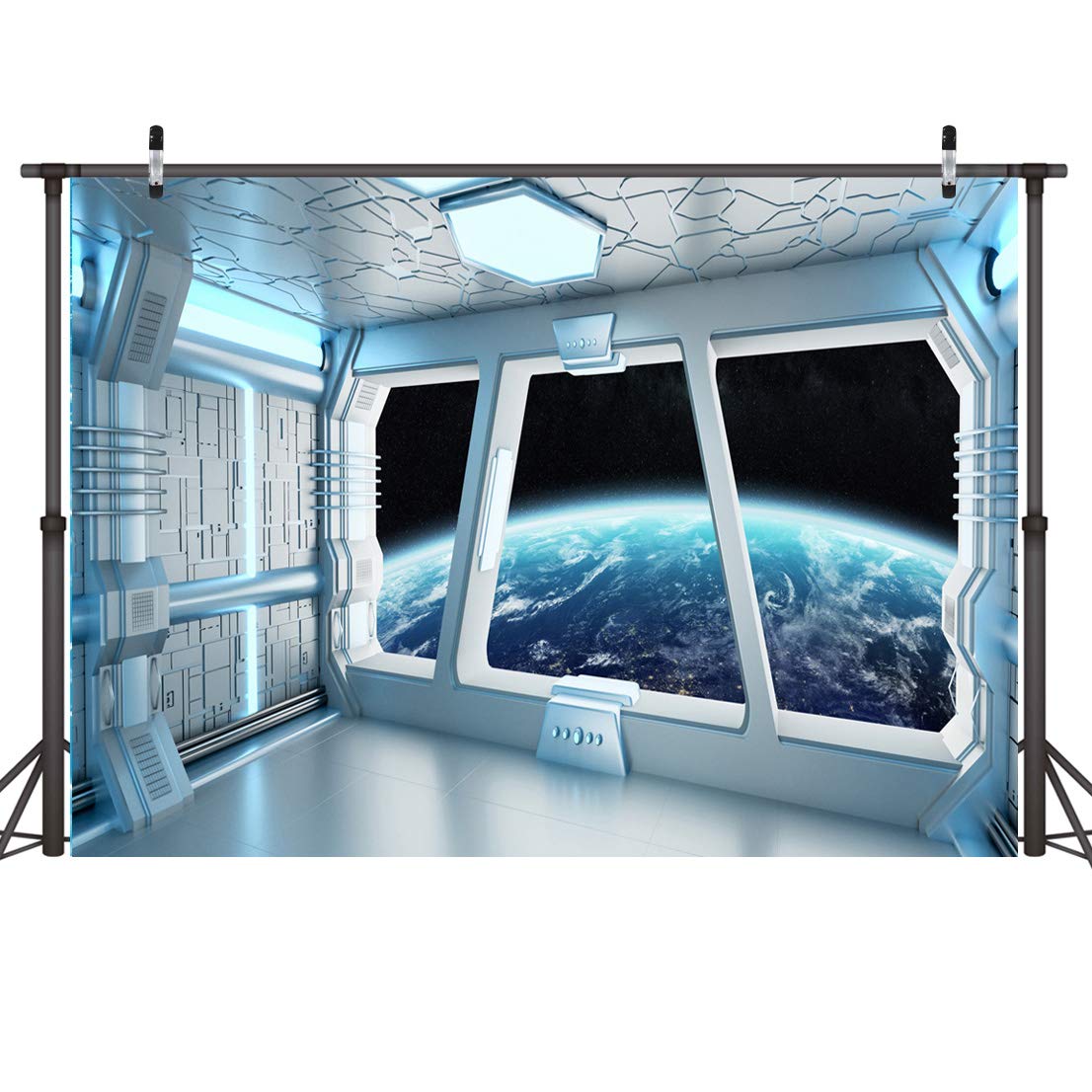 Lywygg 10X8Ft Vinyl Spaceship Interior Background Futuristic Science Fiction Photography Backdrops Spacecraft Cabin Photo Shoot Studio Props Astronomy Universe Galaxy Outer Space Station Cp 214 1008