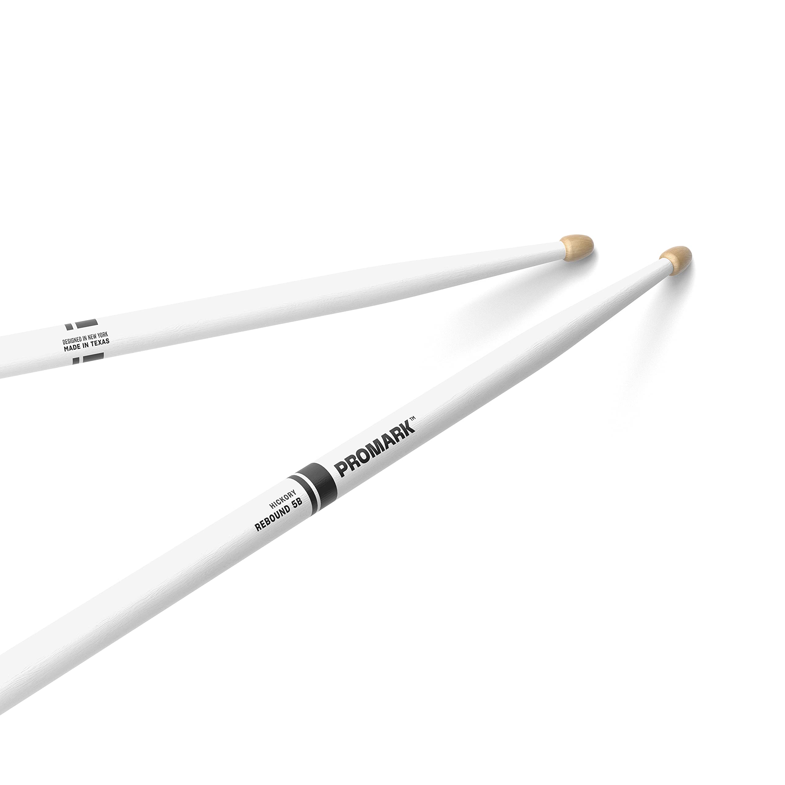 ProMark Rebound 5B Painted White Hickory Drumsticks, Acorn Wood Tip, One Pair
