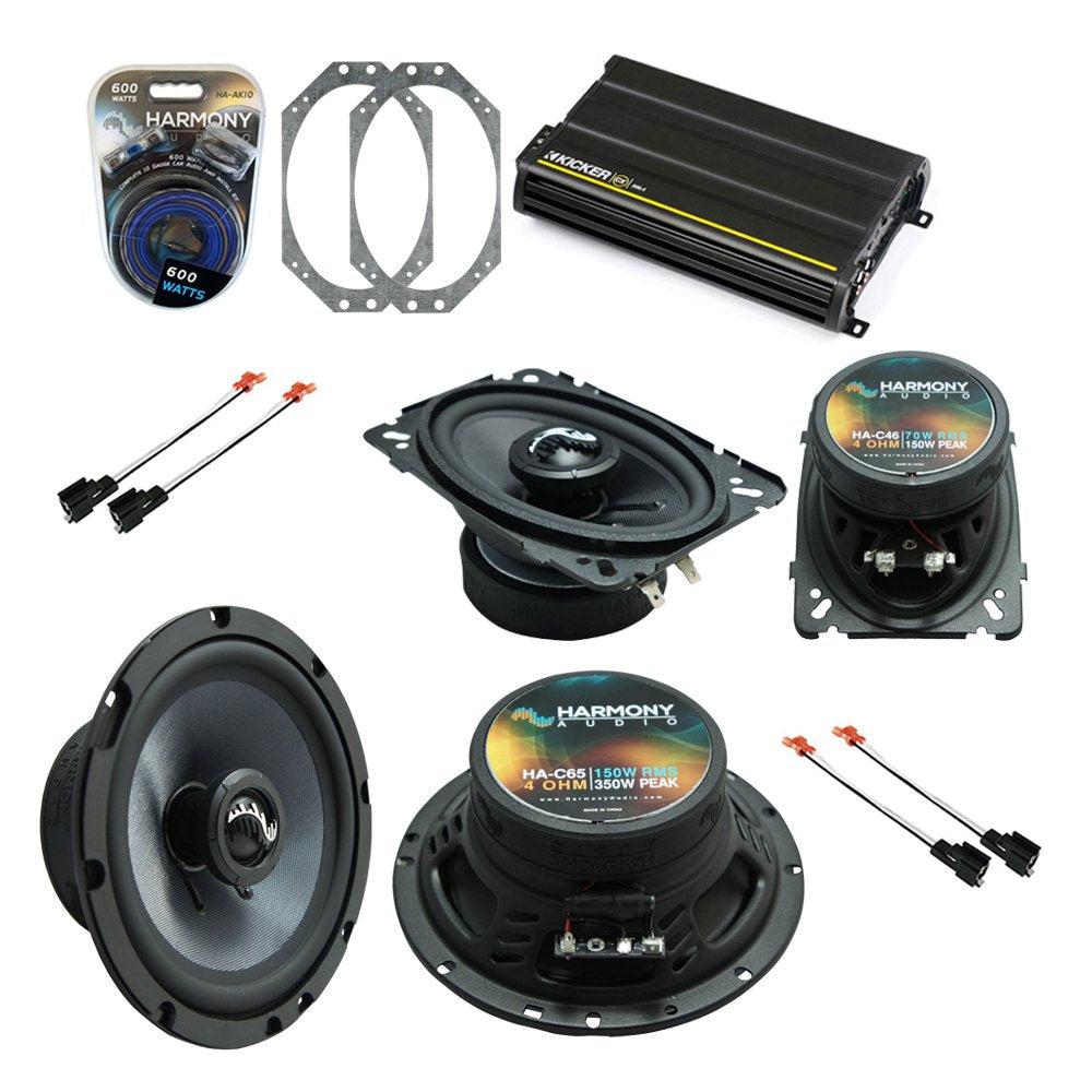 Harmony Audio R46 Compatible with Jeep Wrangler 1997-2006 4x6 Replacement 120W Speakers, HA-R65 6.5 Replacement 300W Speakers &