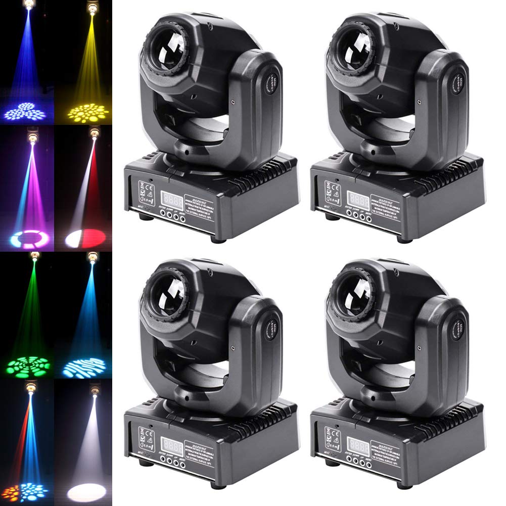 50W Moving Head Stage Lights, Uking Portable Led 8 Gobo 8 Pattern Spotlight By Dmx 512 Control 9/11 Channel For Disco Party Lig