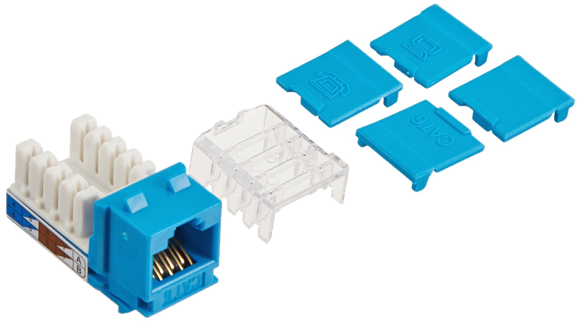 C2G Legrand Cat6 Keystone Jack 90, Blue Unshielded Cat 6 Keystone With Rj45 Keystone Jack For Keystone Insert, 1 Count, C2G 2931