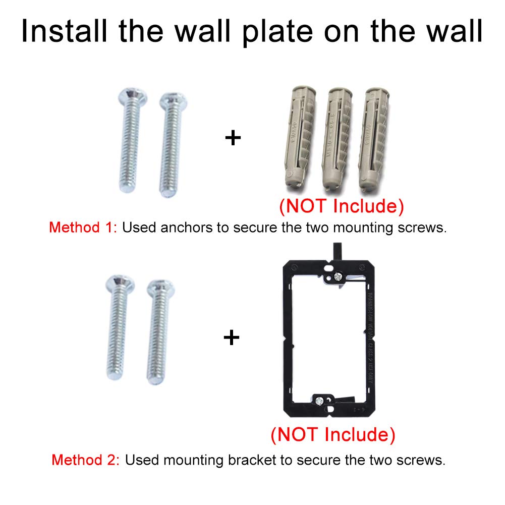 Bupldet Ethernet Coax Wall Plate Grossy Black   Cat 6 Rj45 Coaxial Cover Plate Female To Female Faceplate For Cat6/Cat5E Cables