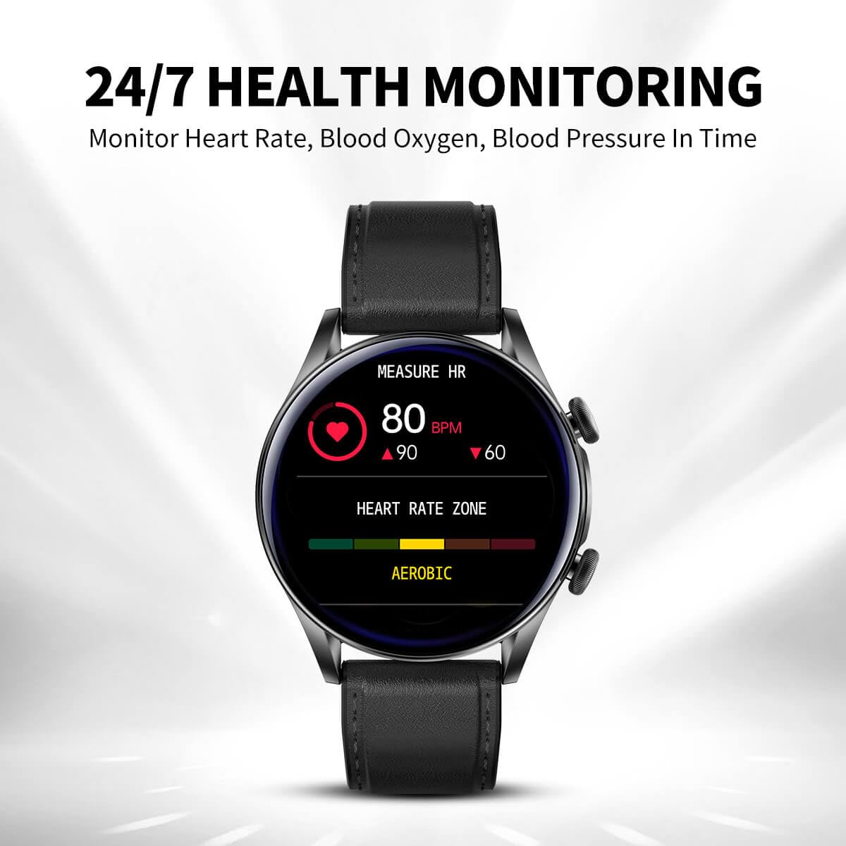 Booabei Smart Watch For Men Women,1.39 Round Smartwatch (Answer/Make Call), Blood Pressure/Heart Rate/Pedometer/Blood Oxygen/Sle