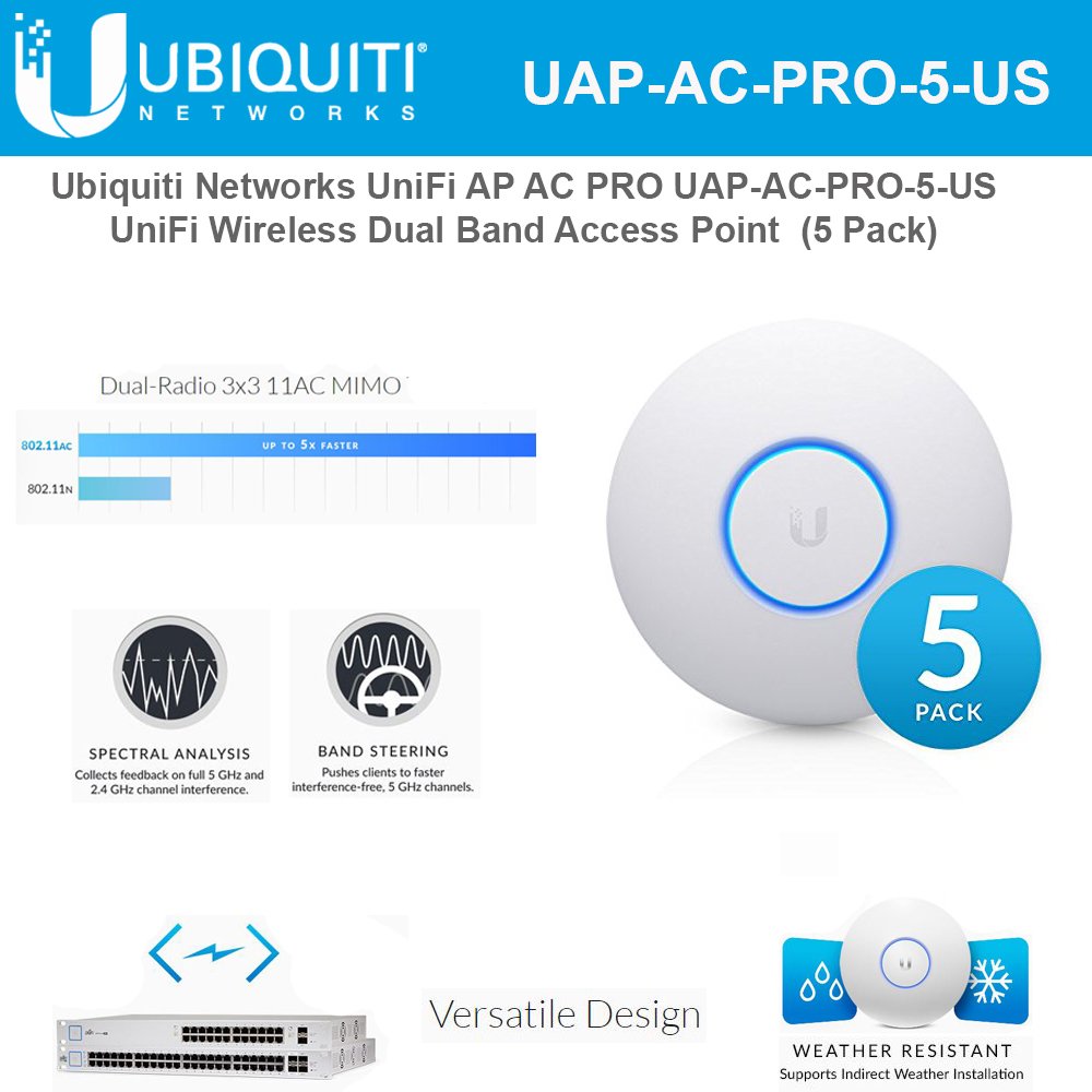 Ubiquiti Unifi Ap Ac Pro   Wireless Access Point   802.11 B/A/G/N/Ac (Uapacpro5Us)