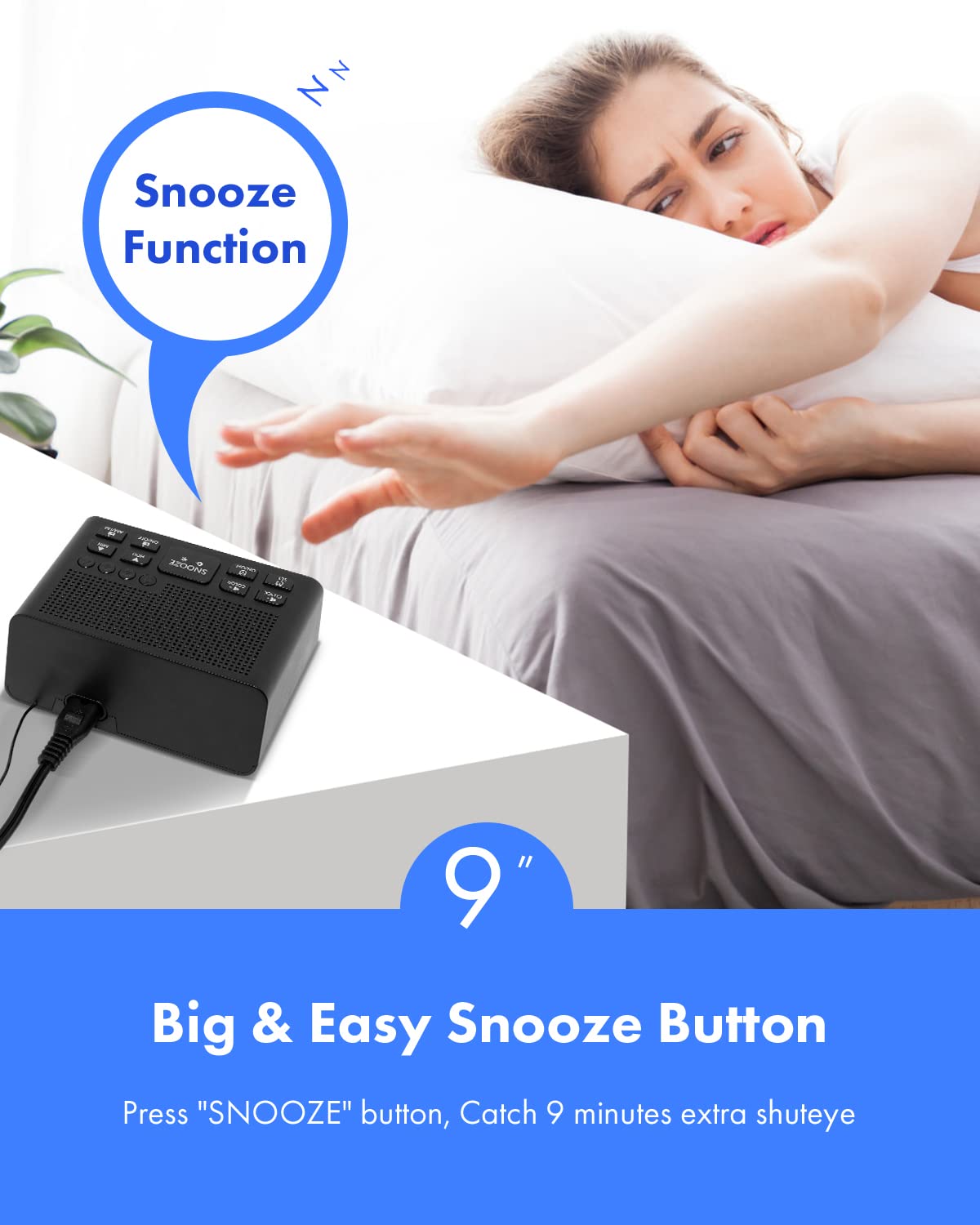 Homicial Digital Alarm Clock Radio With Am/Fm Radio, Multi-Colors 1.4    Led Digits, Preset, Sleep Timer And Clear Display With