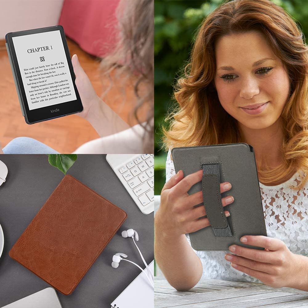 Scsvpn Case For Kindle Paperwhite 11Th Generation 2021 And Kindle Paperwhite Signature Edition With Hand Strap, Auto Sleep/Wake