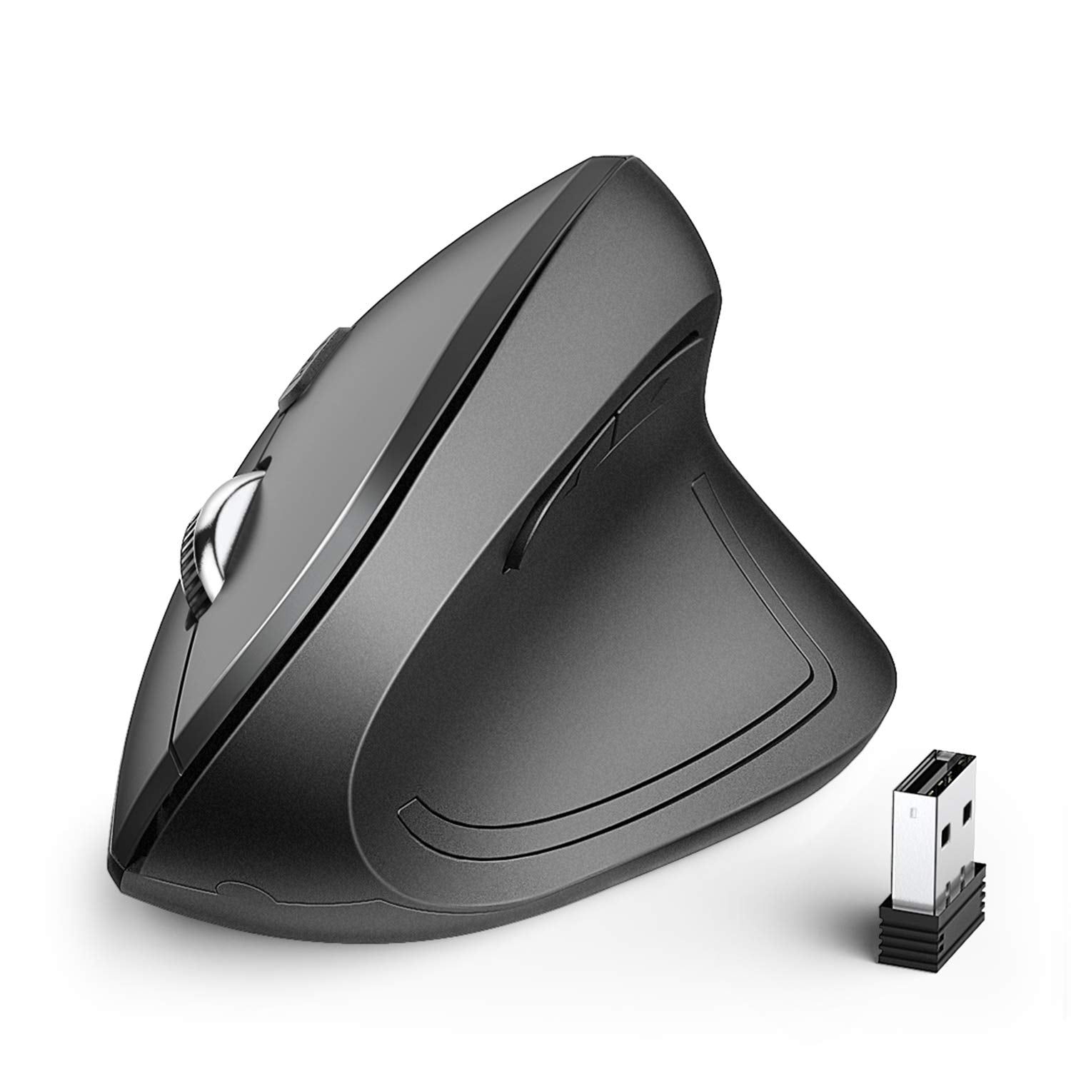 Iclever Ergonomic Mouse, Wm101 Wireless Vertical Mouse 6 Buttons With Adjustable Dpi 1000/1600/2000/2400 Comfortable 2.4G Optica
