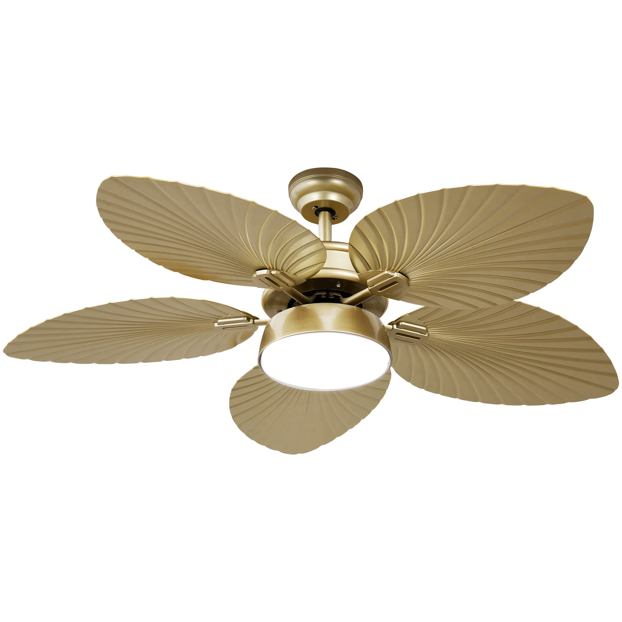 YITAHOME Tropical Ceiling Fans with Light and Remote, 52 Inch Fan Light with Memory Function, Lights Colors Changing, Quiet Moto