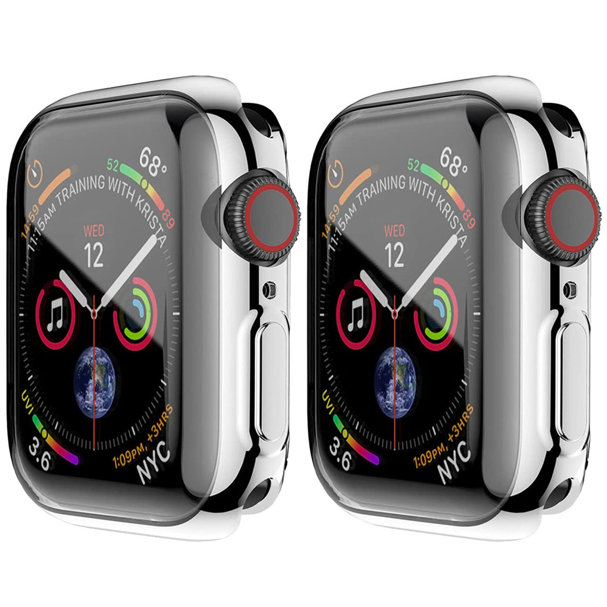 Hankn 2 Pack Screen Protector 44Mm Case For Apple Watch Series 6 5 4 Se Screen Protector 44Mm, Soft Tpu Full Coverage Front Prot