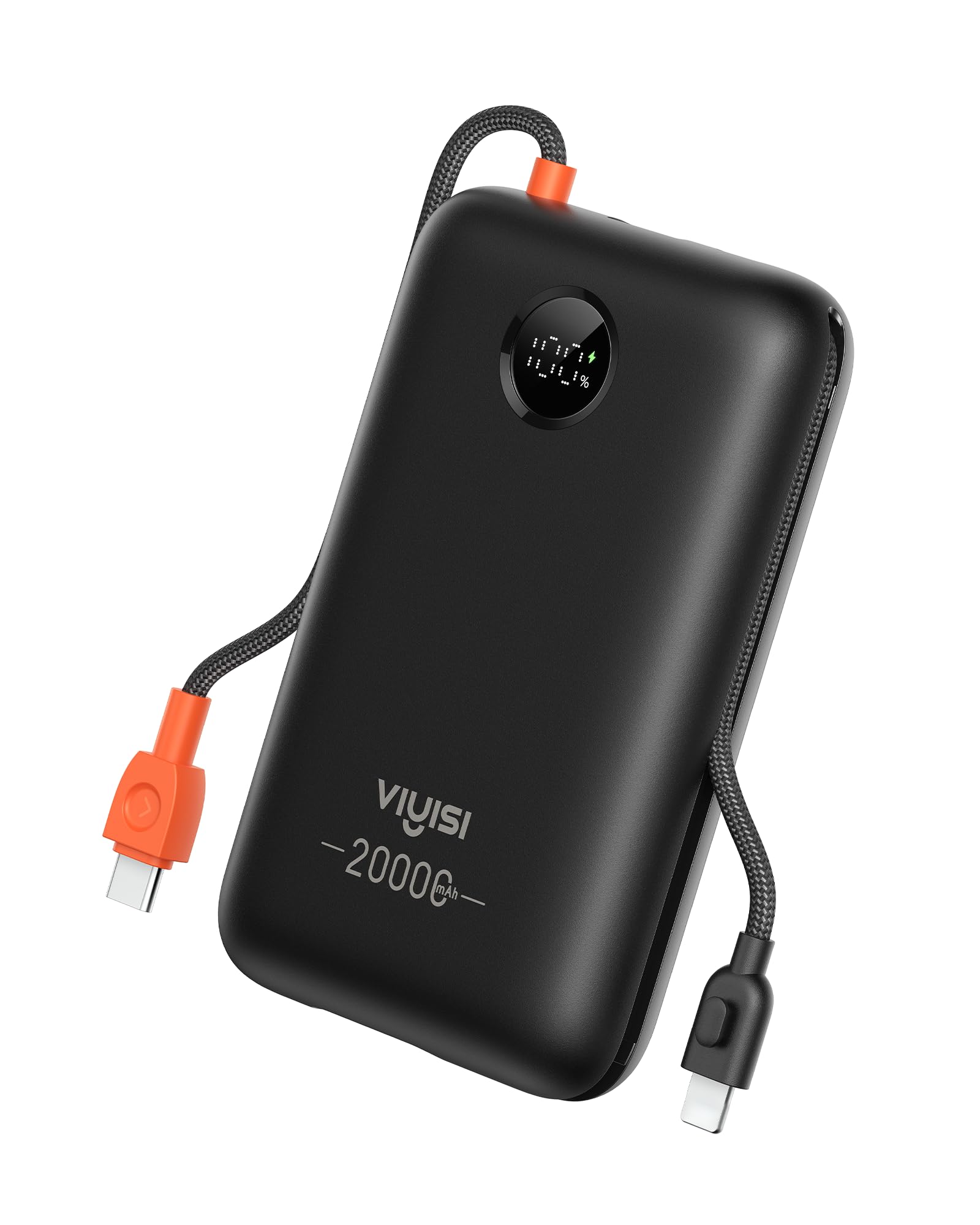 VIYISI Portable Charger 20000mAh 30W Fast Charging with Builtin Cables