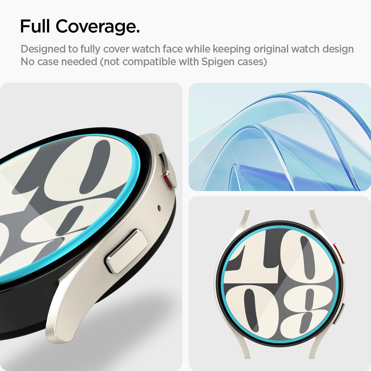 Spigen Tempered Glass Screen Protector [Glastr Ez Fit] Designed For Galaxy Watch 6 (40Mm) [Full Coverage][9H Hardness Tempered G