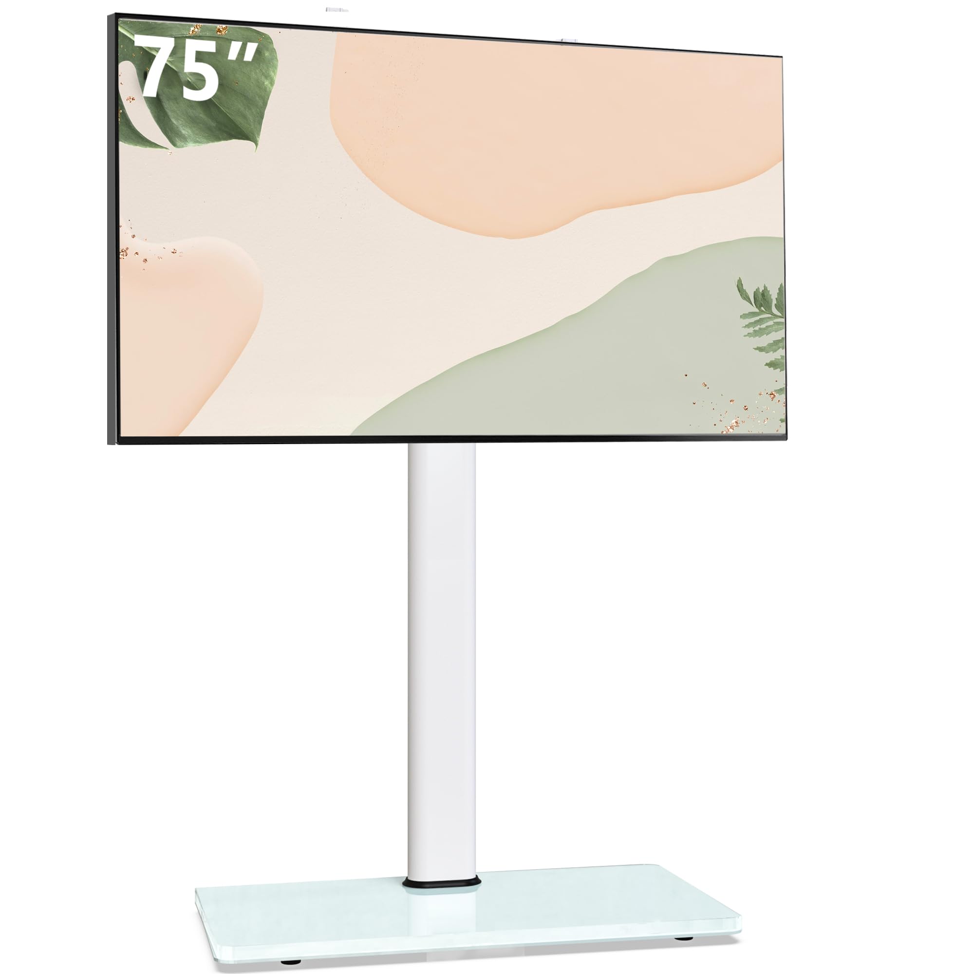 AOKCOS Floor TV Stand with Swivel Mount for Most 43 to 75 Inch TVs up to 110 lb, 8 Level Height Adjustable Tilting TV Floor Stan