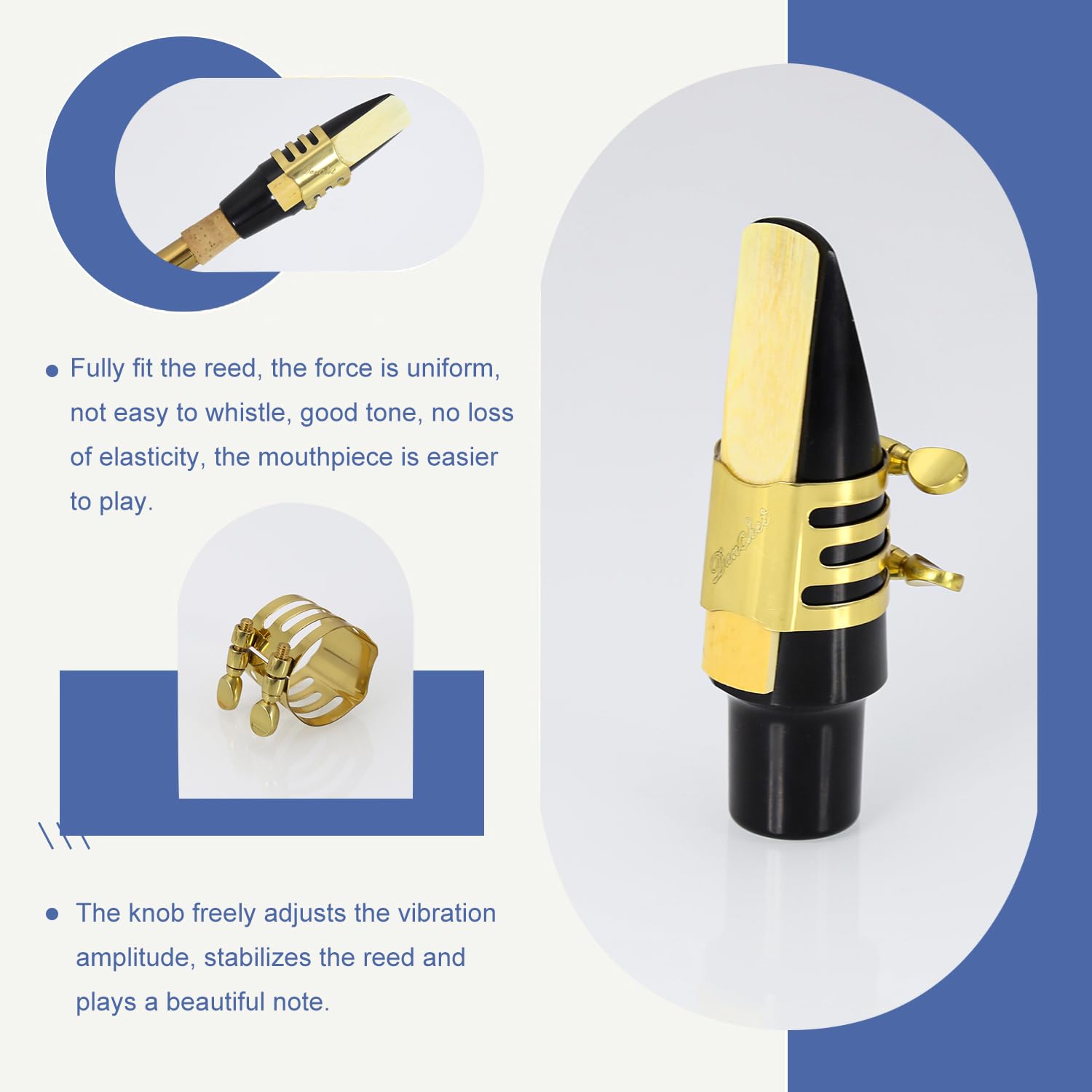 Soprano Saxophone Ligature Double Screws Gold Soprano Saxophone Ligature Fastener Mouthpiece Accessories