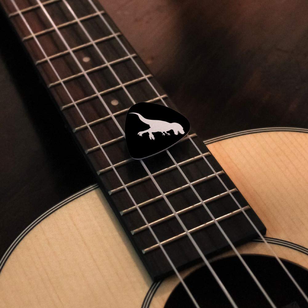 Dinosaur Tyrannosaurus Rex Black White Novelty Guitar Picks Medium Gauge   Set Of 6