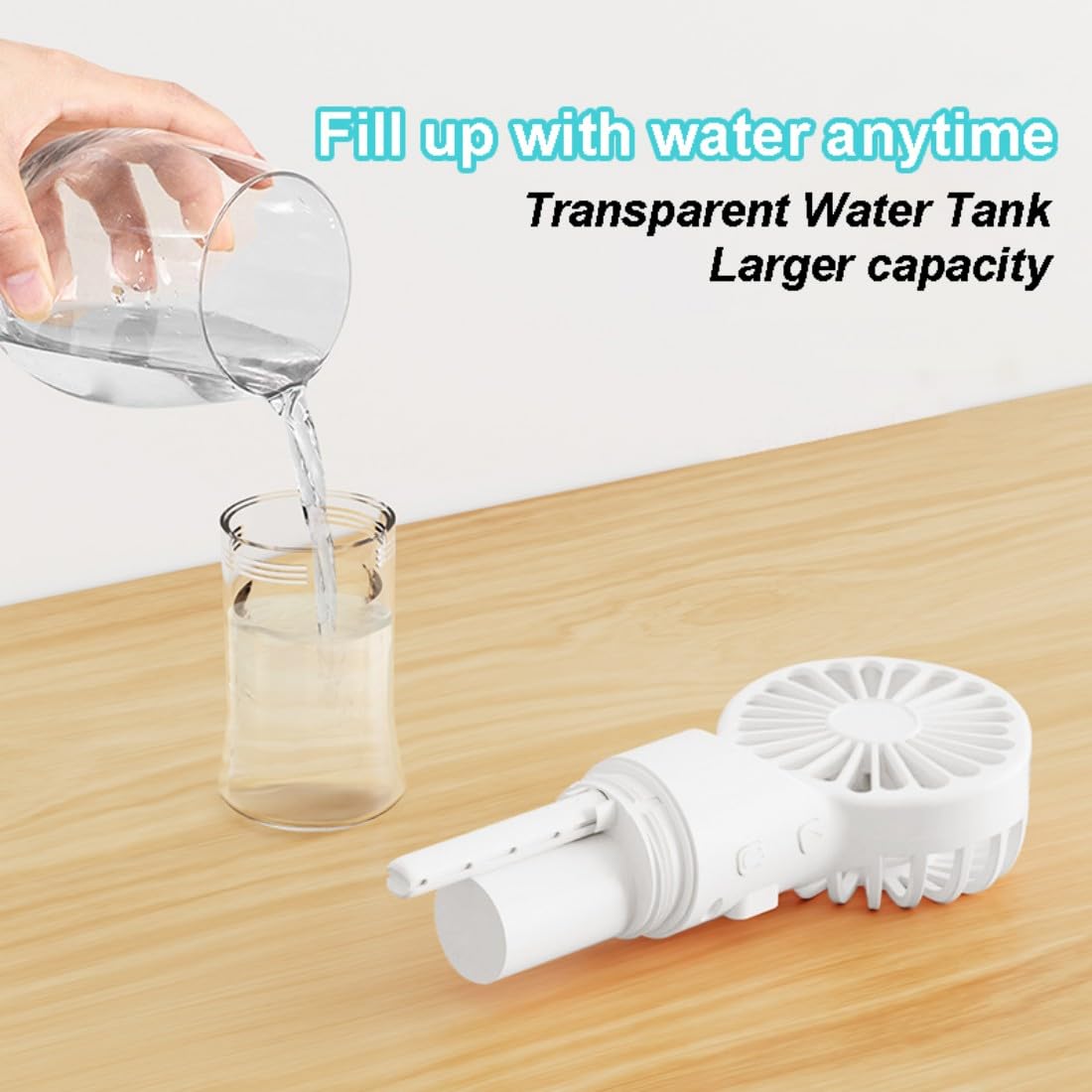 Frelisiy Handheld Misting Fan, Multi-Purpose For Portable Mini Mister Neck Fan, 1500Mah Desk Fan, 4 Speed Adjustable, Suitable F