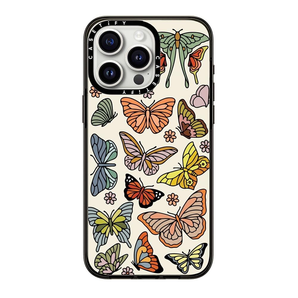Casetify Compact Case For Iphone 15 Pro Max [2X Military Grade Drop Tested / 4Ft Drop Protection]   Butterfly Study   Clear Blac