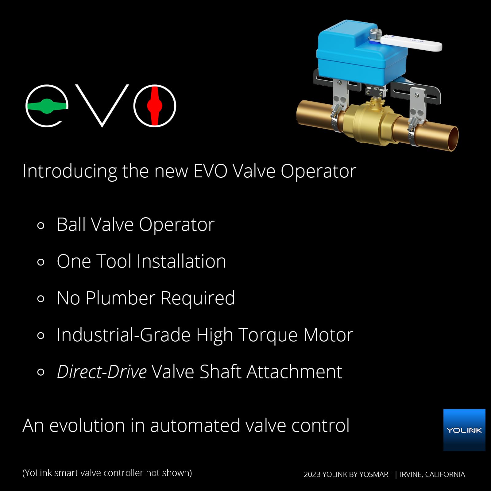 Yolink Smart Water Valve Controller, With Valve Operator, Easy No Plumber Diy Installation, Remote Control, Compatible With Alex