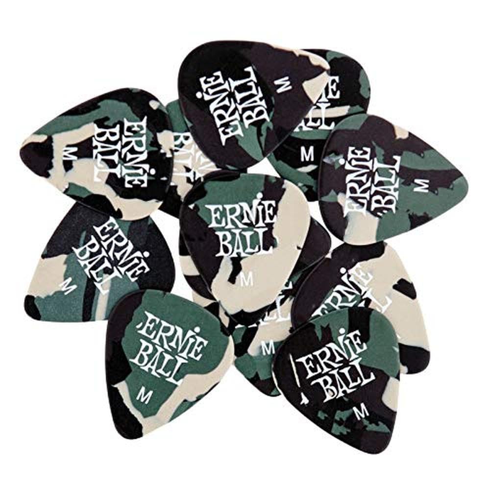 Ernie Ball Guitar Picks, Medium, Camouflage, 12 Pack (P09222)