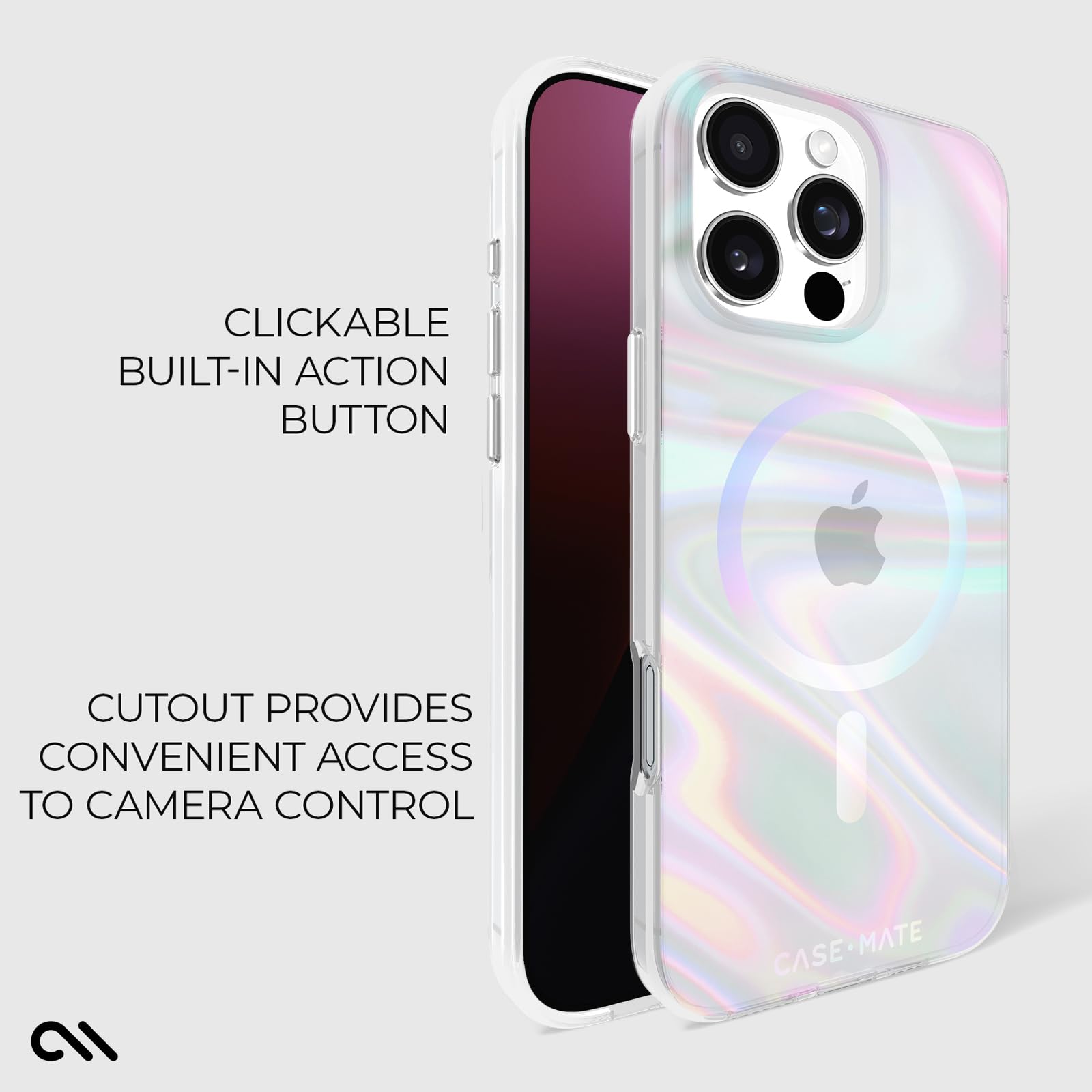 Case Mate Iphone 16 Pro Max Magsafe Case   Stylish Iridescent Phone Case With 12Ft Drop Protection [Compatible With Magsafe]   P