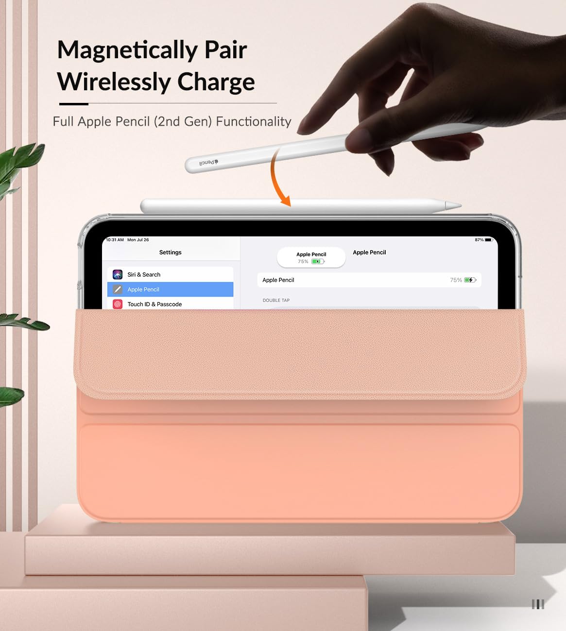 MoKo Case Fit New iPad Mini 7 (A17 Pro) 2024, iPad Mini 6th Generation Case 2021 (8.3 inch), iPad Mini 6 Case, Soft TPU Translucent Frosted Back Cover Case for iPad Mini 7th, Apricot Orange